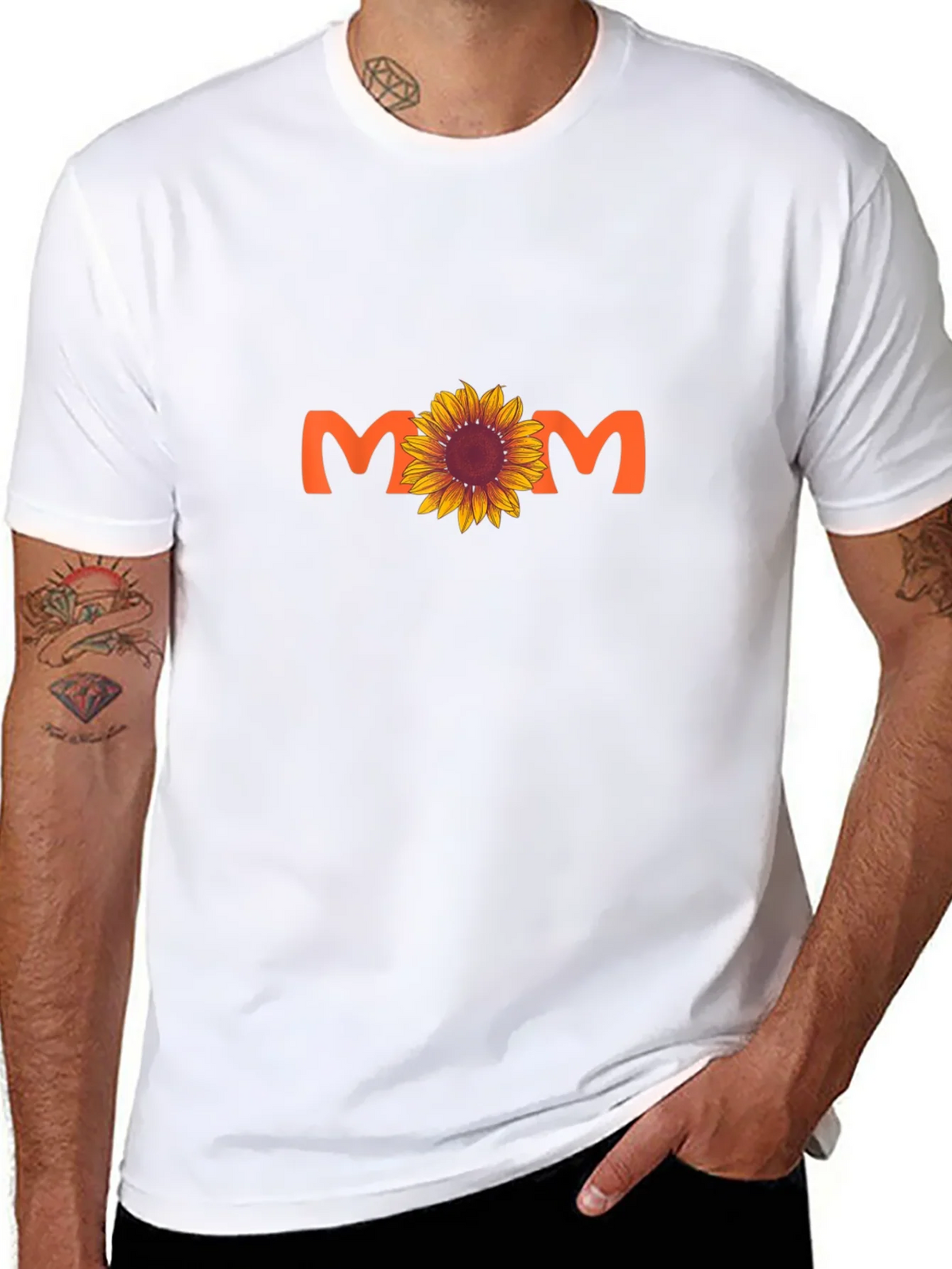 Sunflower Mom Graphic Tee - Black Cotton Blend T-Shirt product image 7