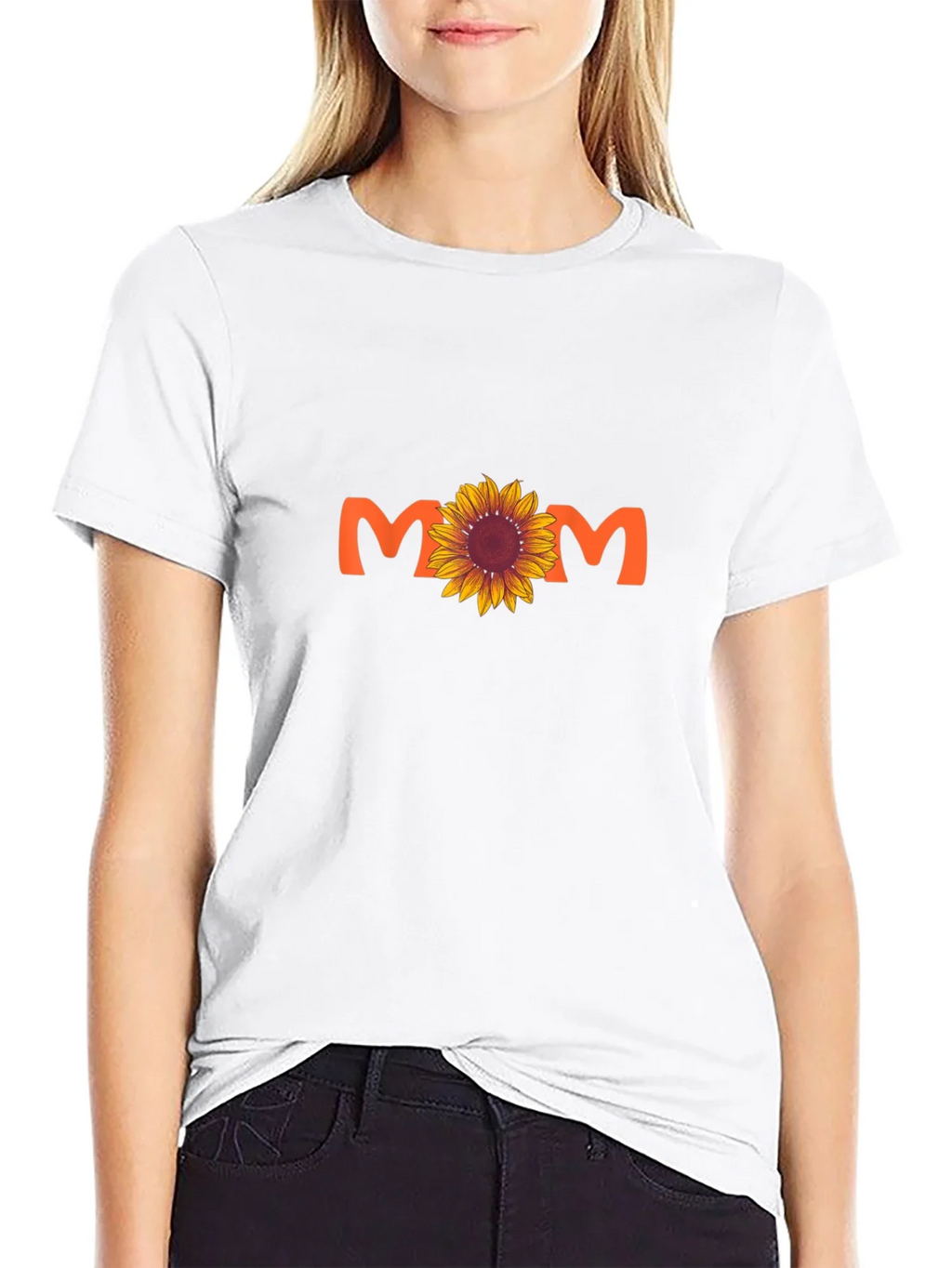 Sunflower Mom Graphic Tee - Black Cotton Blend T-Shirt product image 8