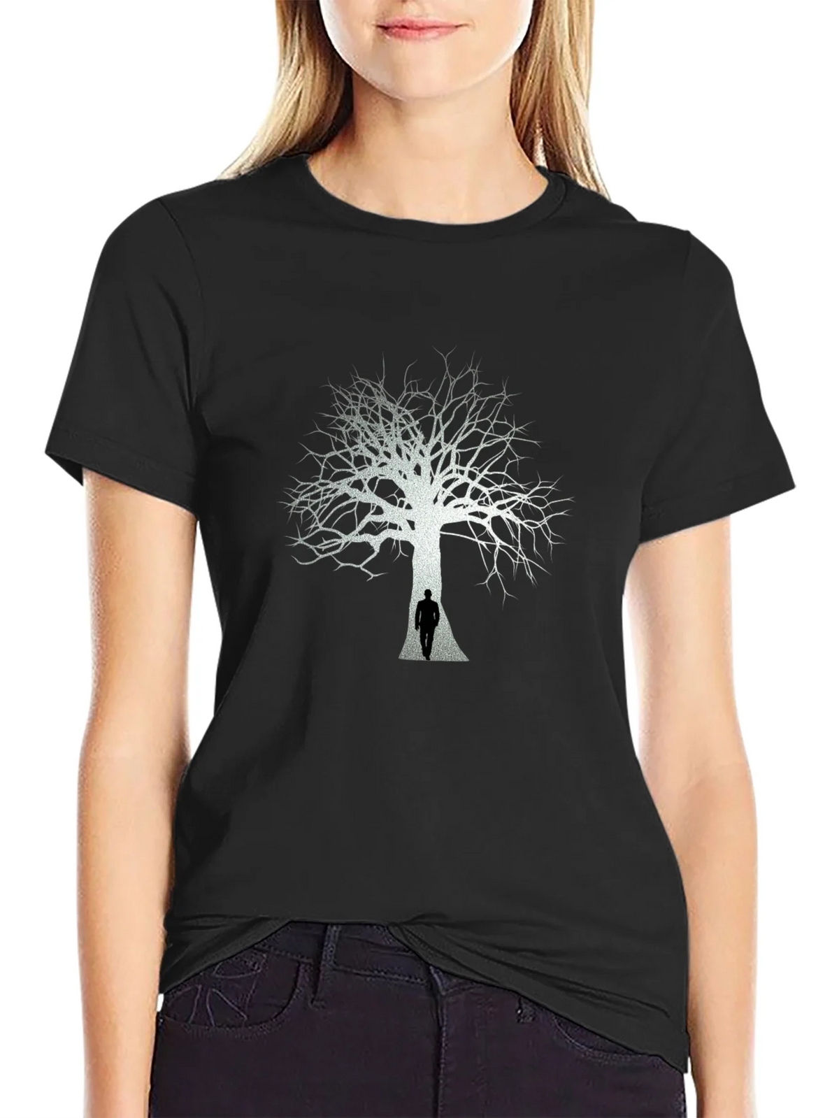 Tree Silhouette Graphic Tee - Mens Black T-Shirt product image 2