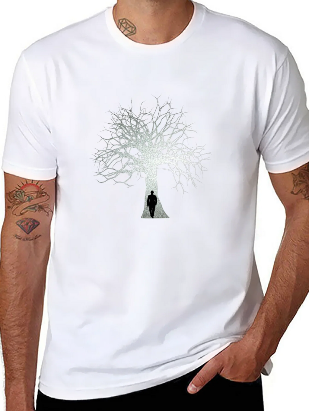 Tree Silhouette Graphic Tee - Mens Black T-Shirt product image 7