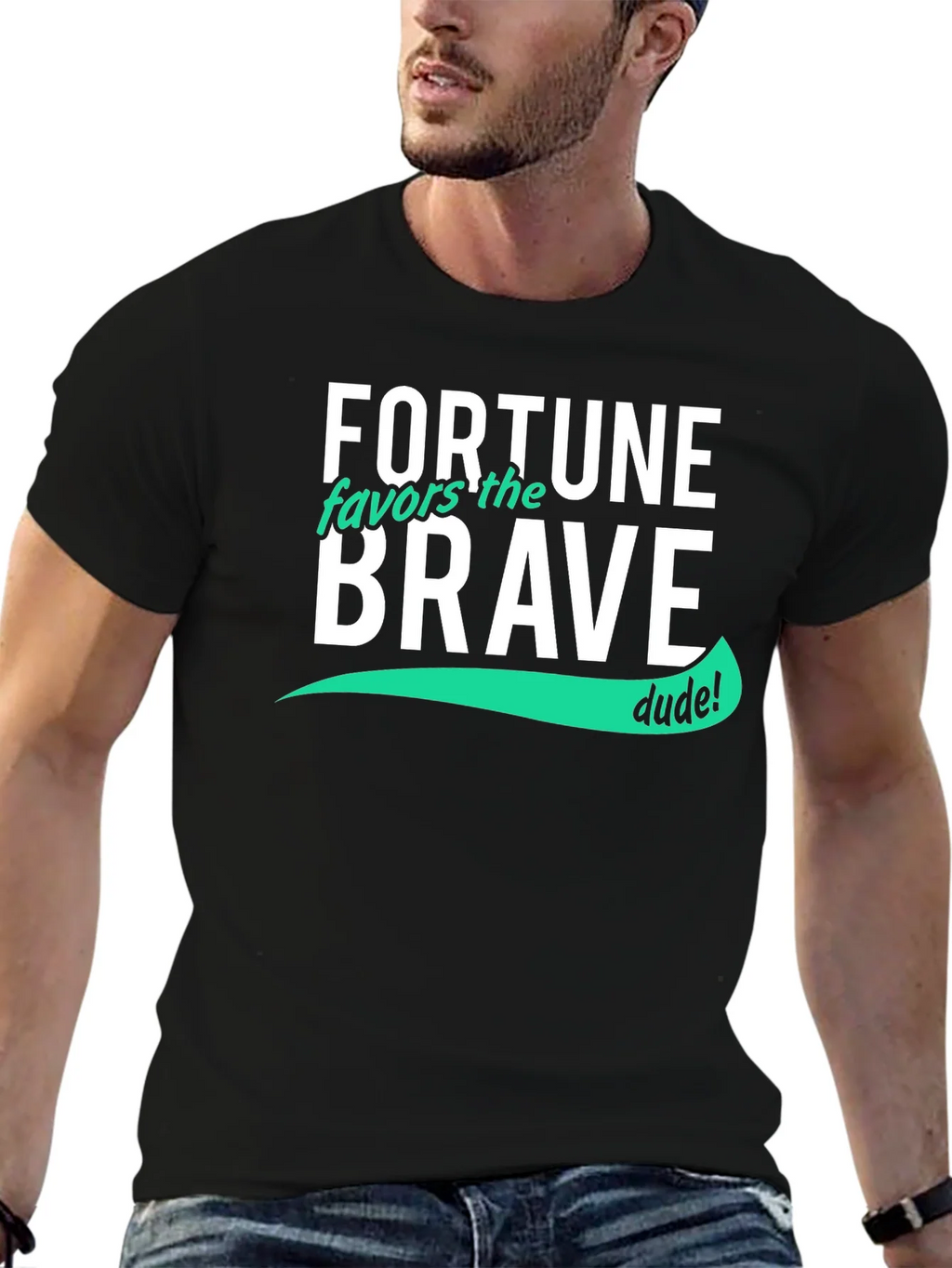 Fortune Favors the Brave T-Shirt - Cool Graphic Tee product image 6
