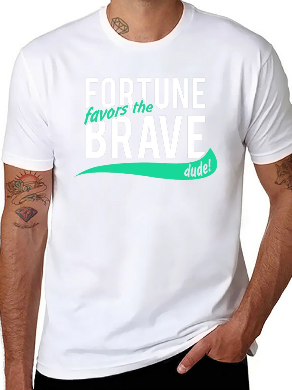 Fortune Favors the Brave T-Shirt - Cool Graphic Tee product image 7