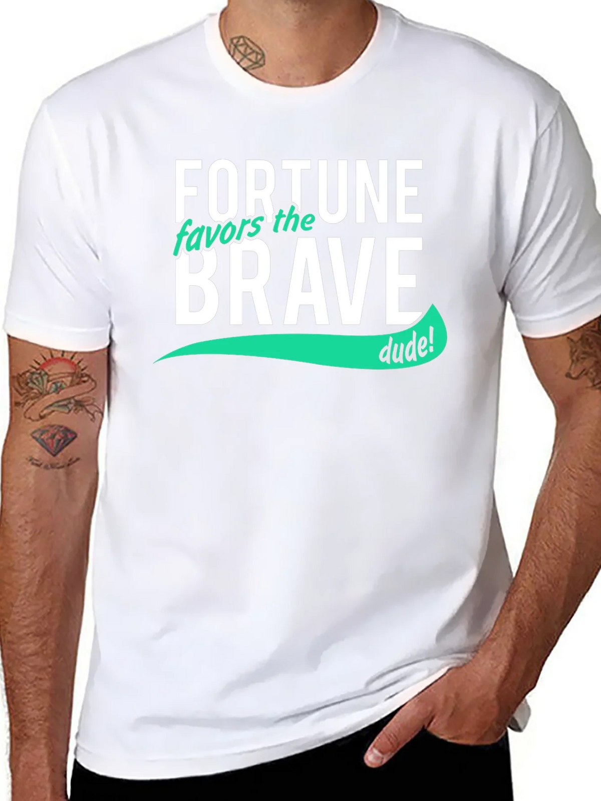 Fortune Favors the Brave T-Shirt - Cool Graphic Tee product image 7