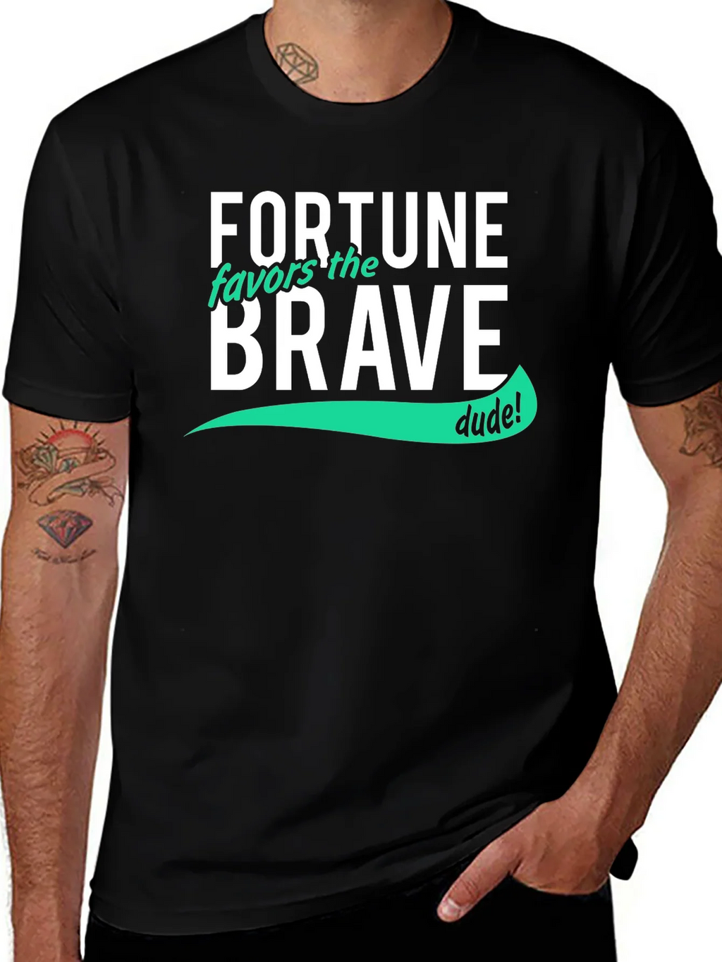 Fortune Favors the Brave T-Shirt - Cool Graphic Tee product image 1