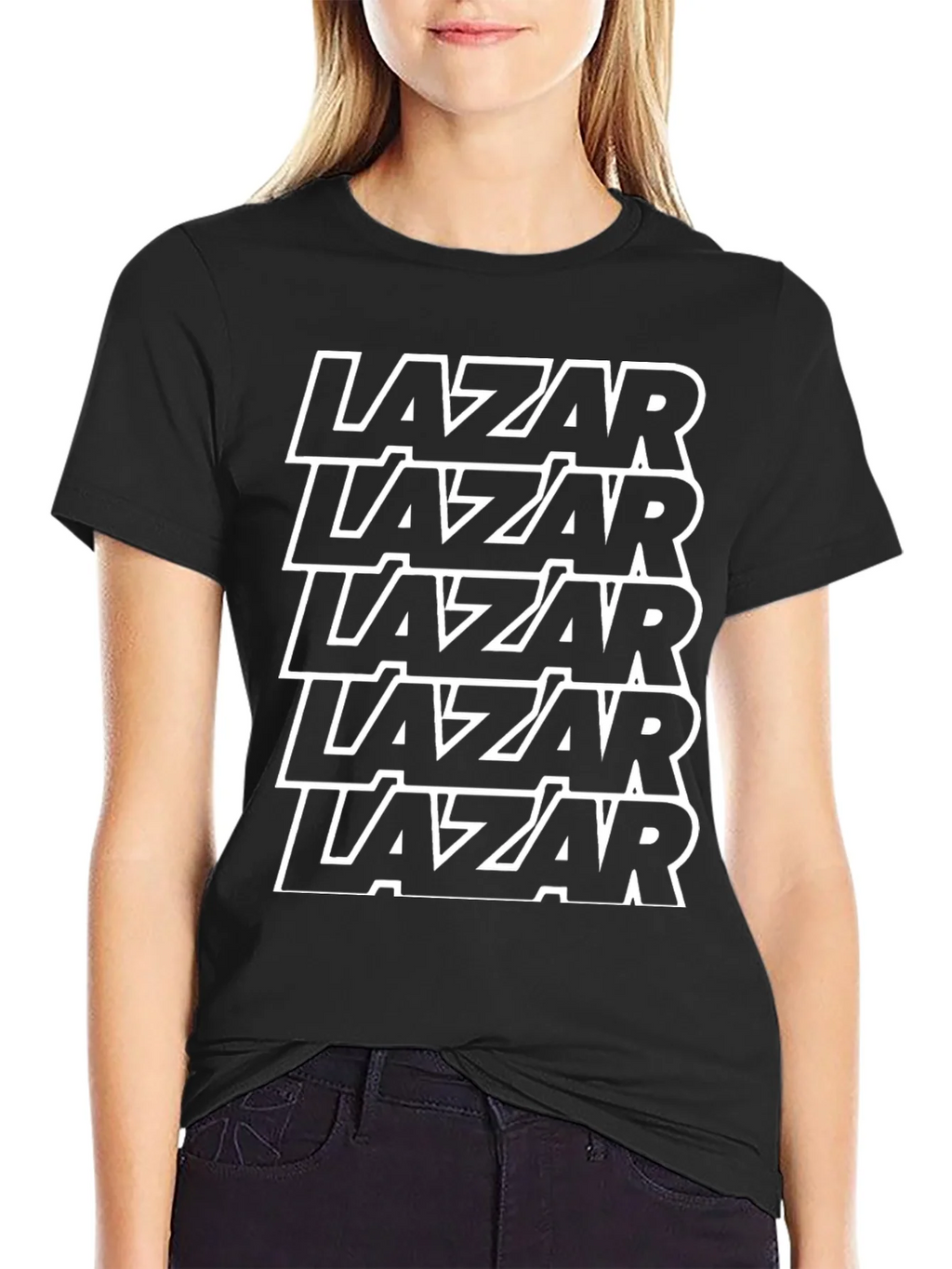 Lazar Text Graphic Print Black T-Shirt product image 2