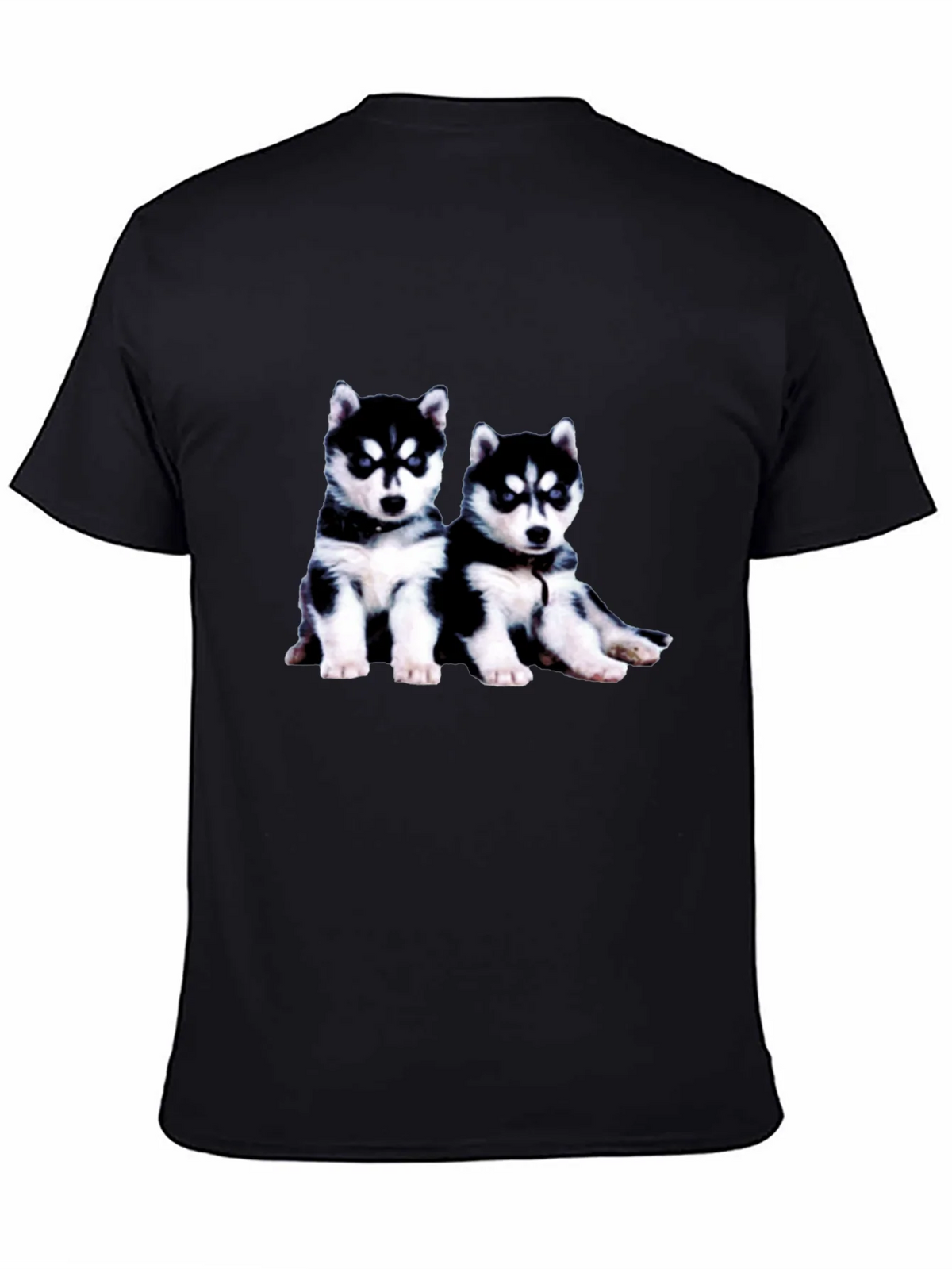 Husky Puppy Graphic Tee - Black Crew Neck product image 4