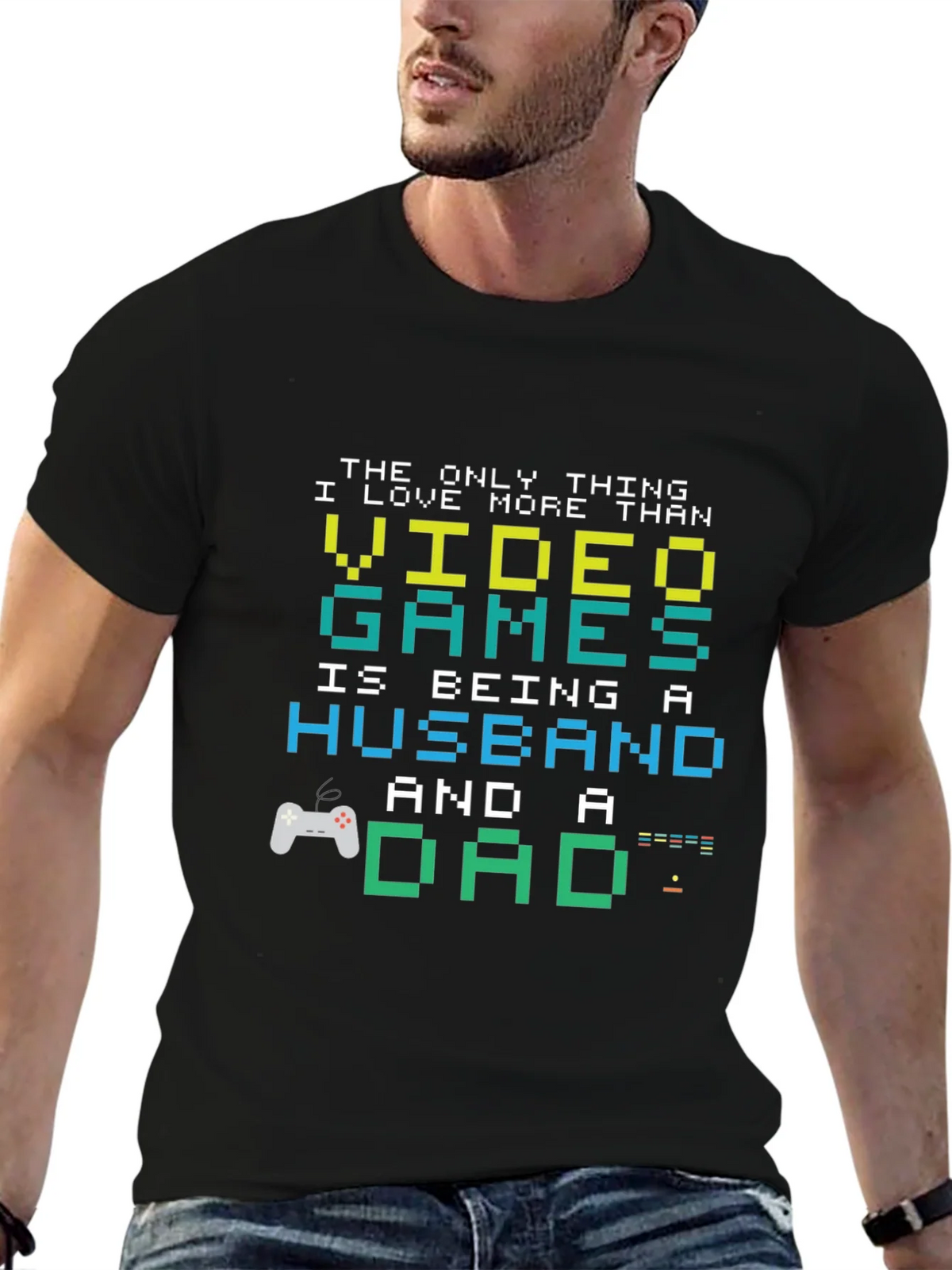 Gamer Dad Husband T-Shirt - Pixel Art Graphic Tee product image 6