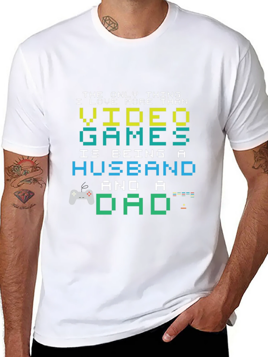 Gamer Dad Husband T-Shirt - Pixel Art Graphic Tee product image 7