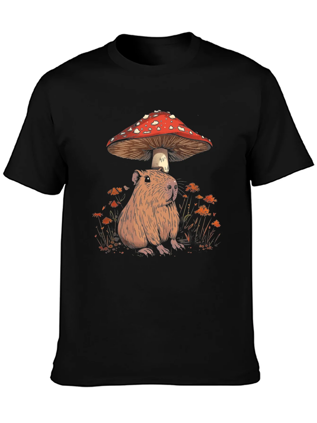 Capybara Mushroom T-Shirt - Adorable Wildlife Tee product image 3