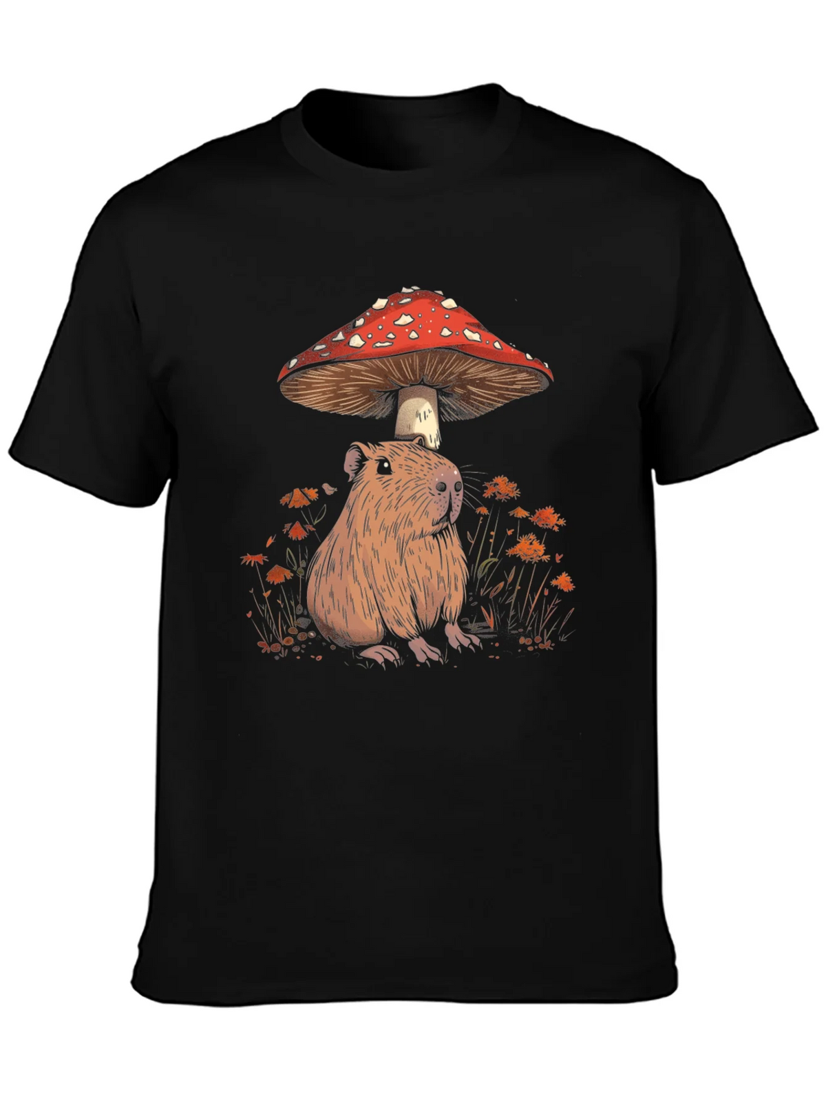 Capybara Mushroom T-Shirt - Adorable Wildlife Tee product image 3