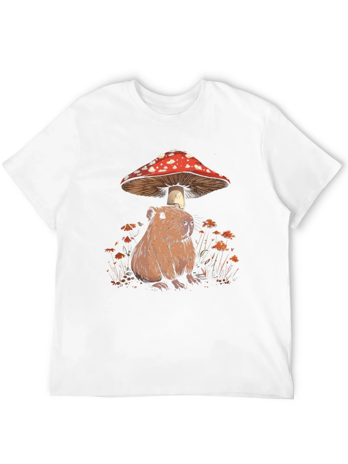 Capybara Mushroom T-Shirt - Adorable Wildlife Tee product image 11