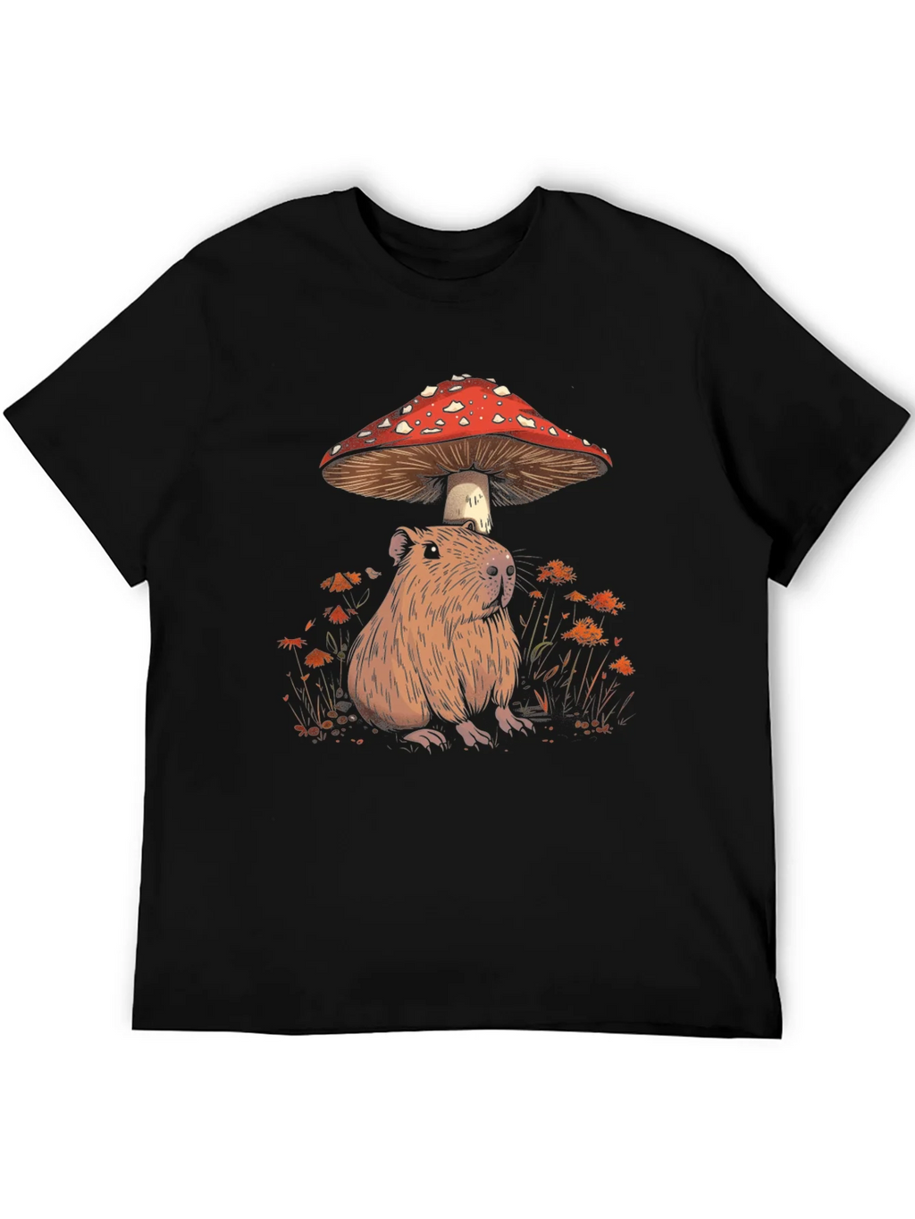 Capybara Mushroom T-Shirt - Adorable Wildlife Tee product image 5