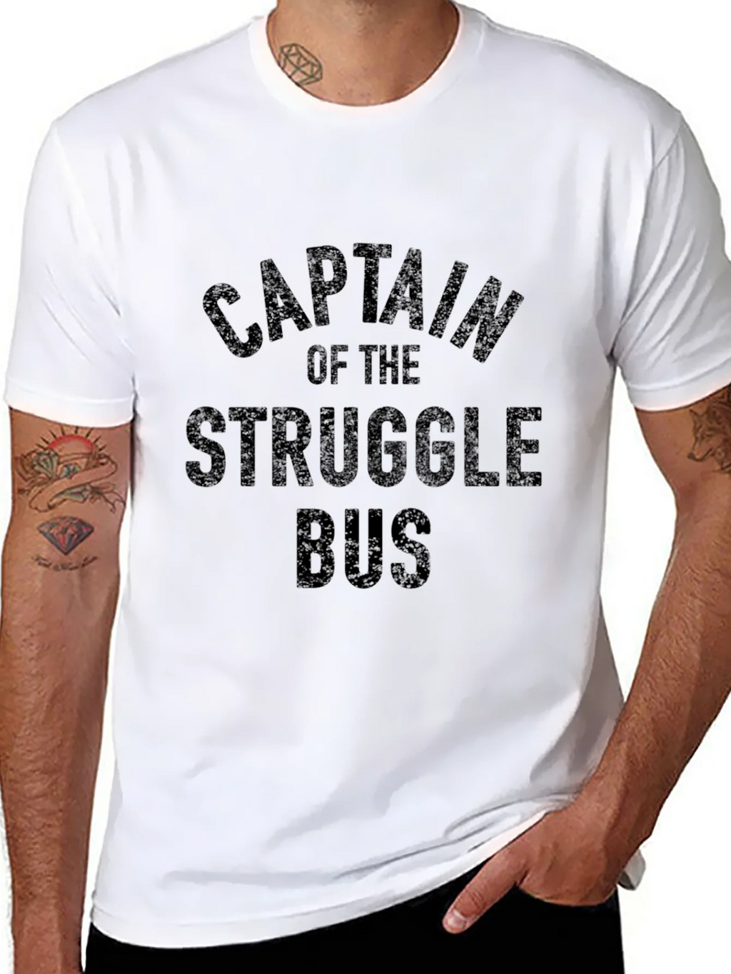 Captain of the Struggle Bus T-Shirt - Black Cotton Tee product image 5