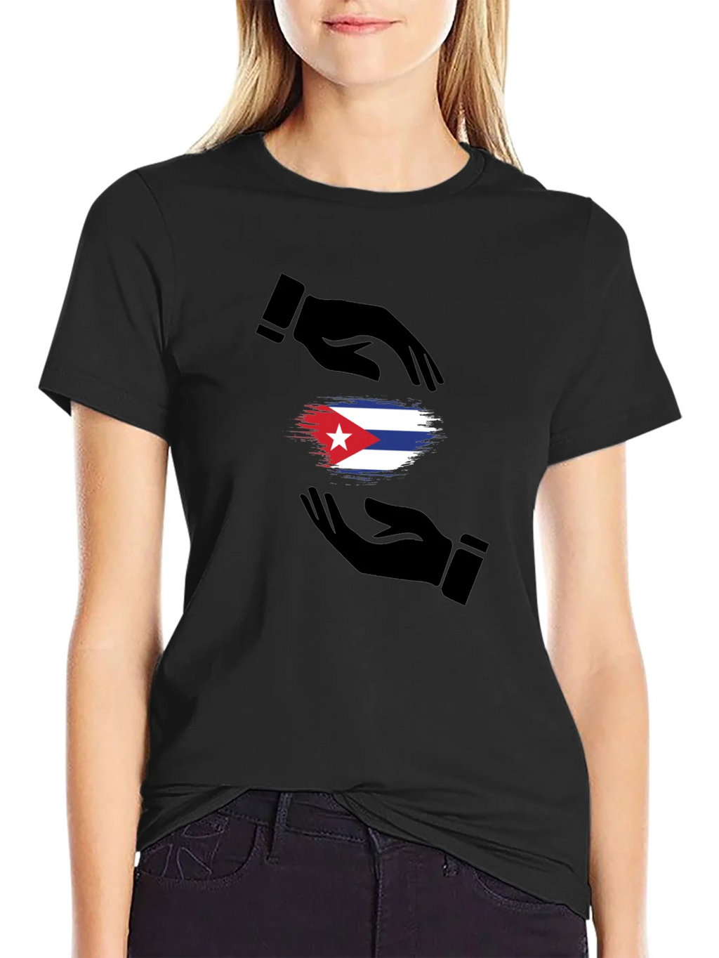 Cuba Flag Hands Graphic T-Shirt product image 1