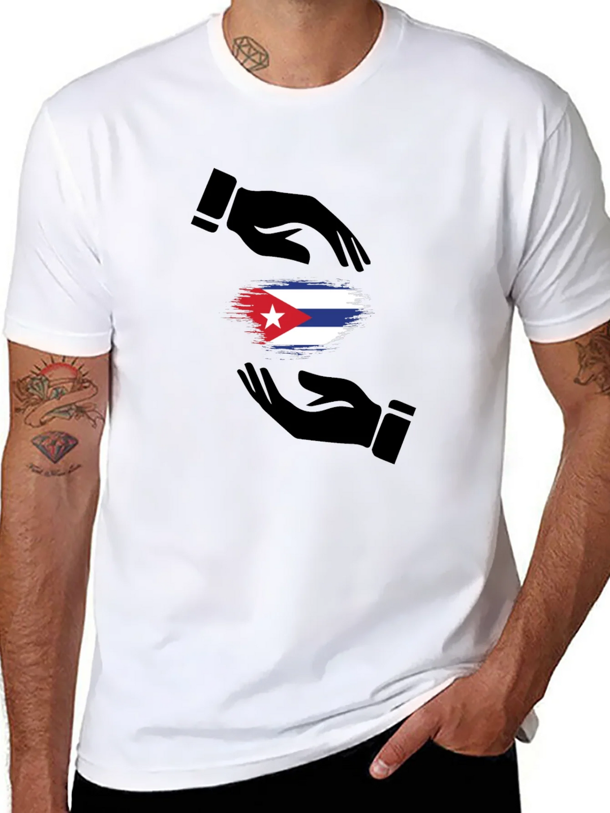 Cuba Flag Hands Graphic T-Shirt product image 6