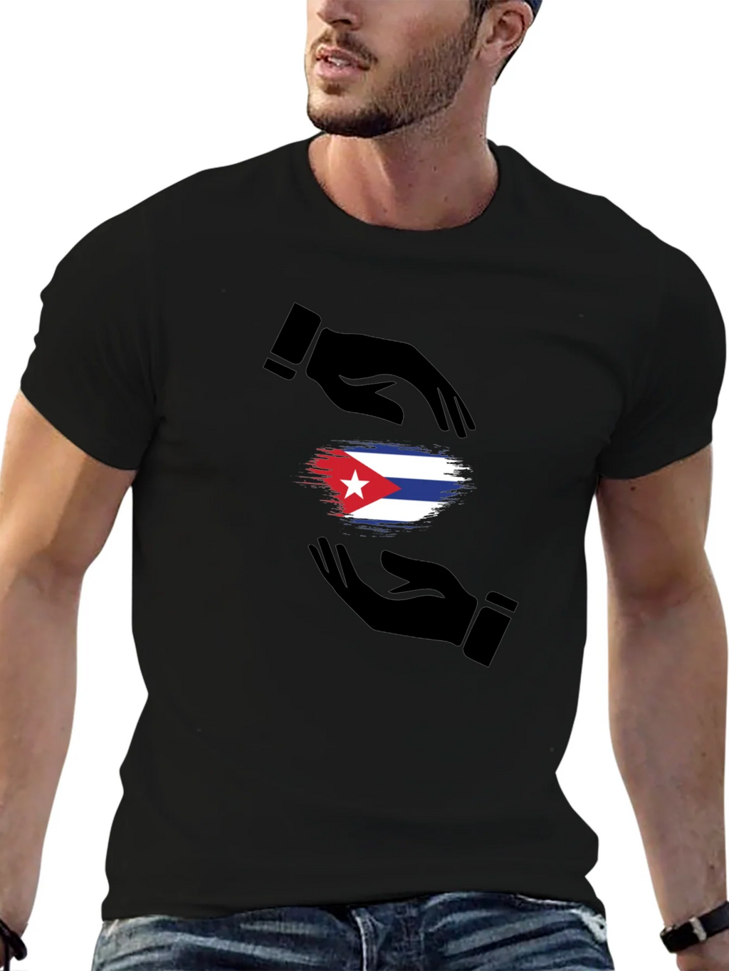 Cuba Flag Hands Graphic T-Shirt product image 5