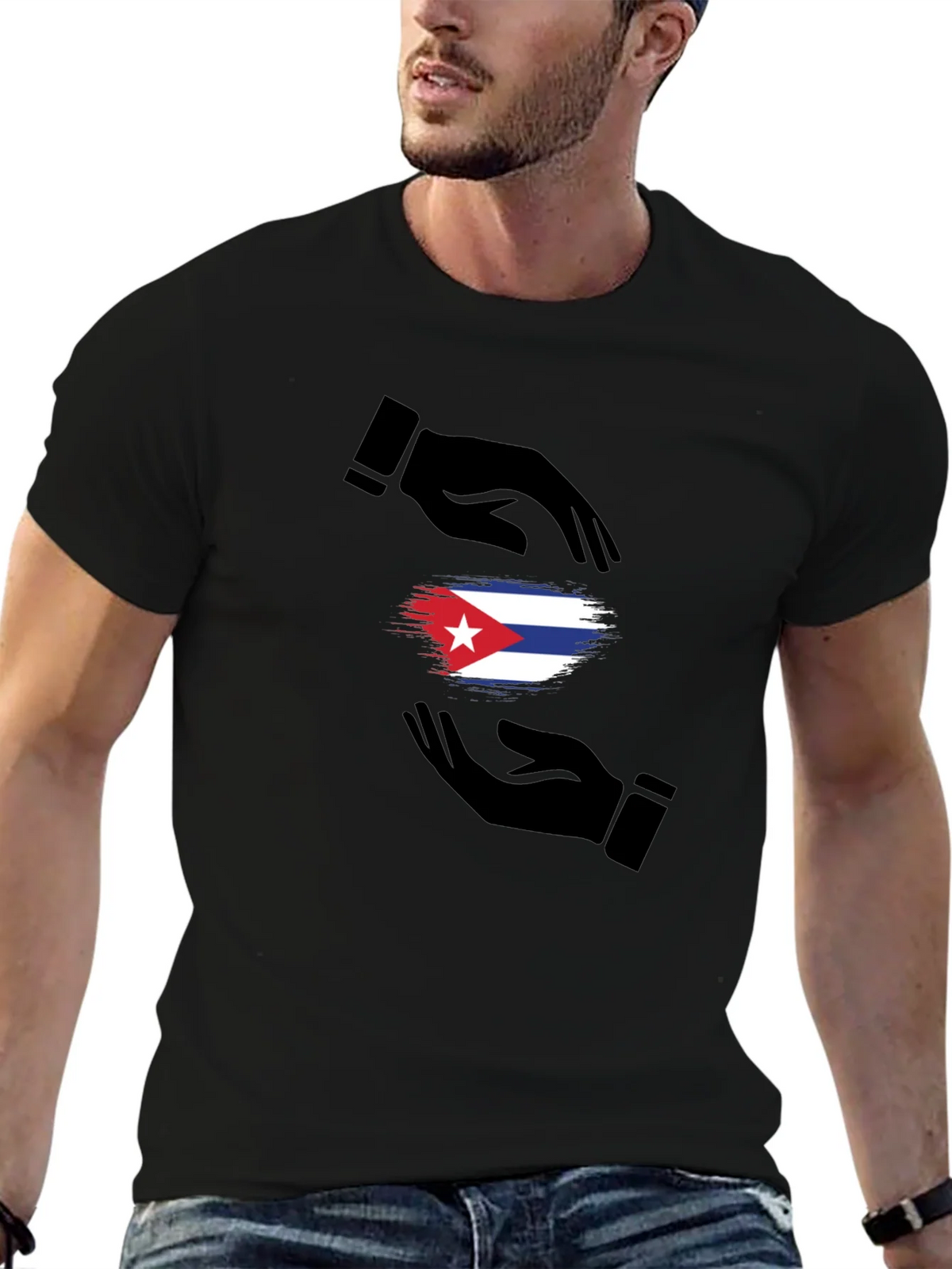 Cuba Flag Hands Graphic T-Shirt product image 5