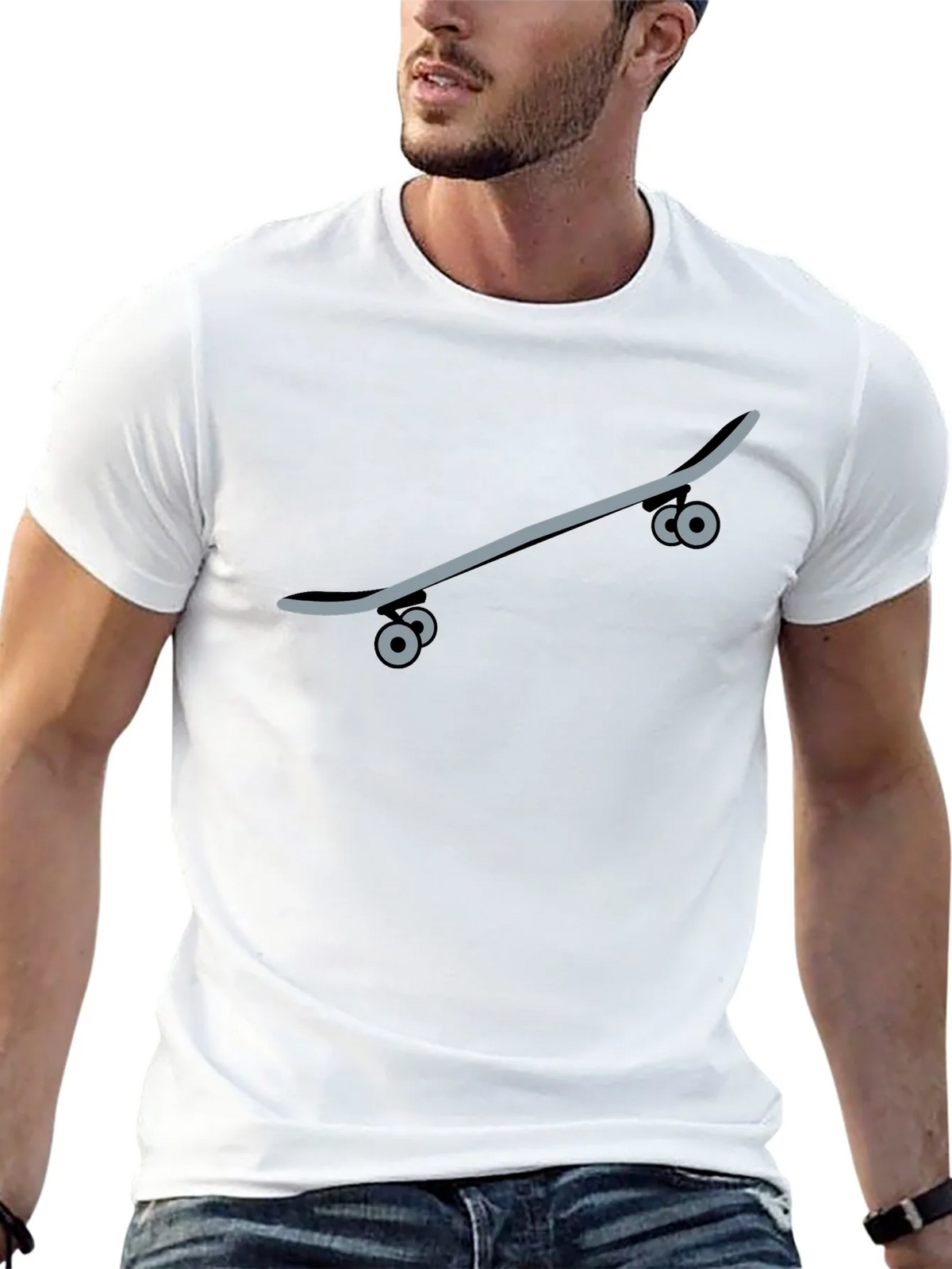 Skateboard Graphic Tee - Black Casual T-Shirt product image 9