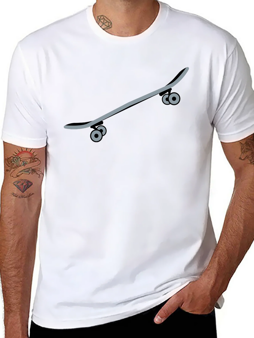 Skateboard Graphic Tee - Black Casual T-Shirt product image 4