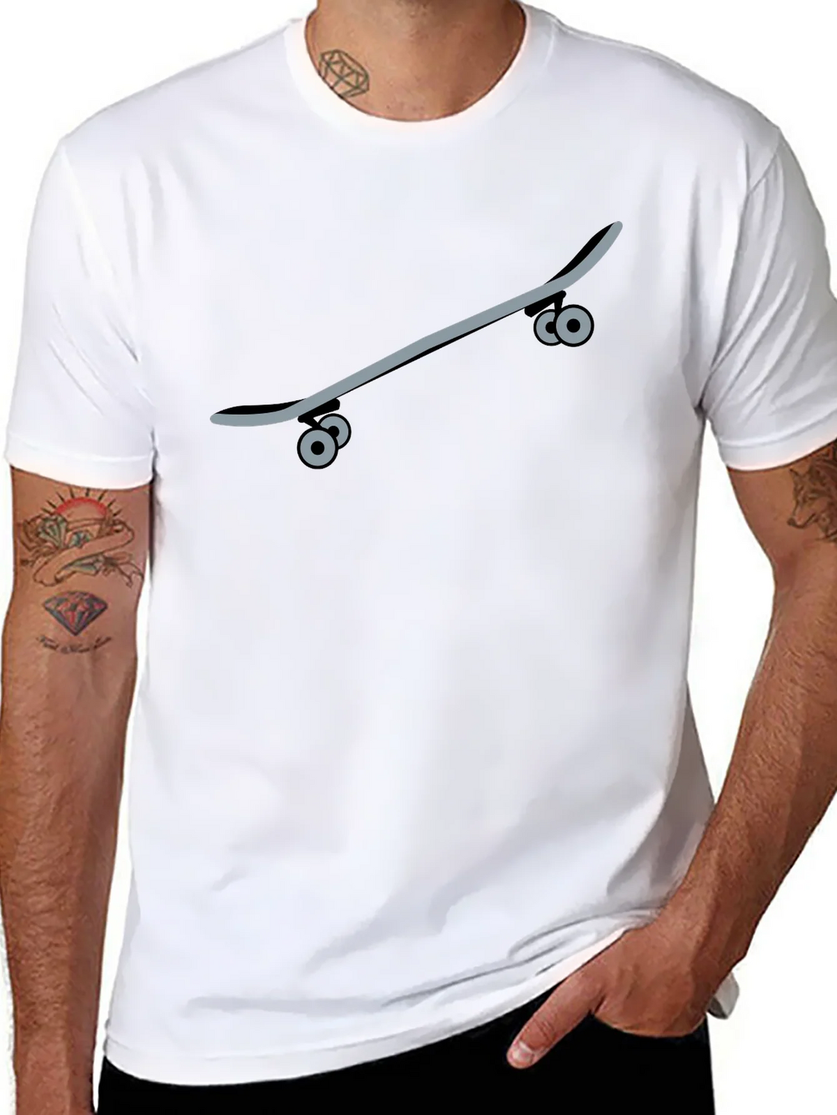 Skateboard Graphic Tee - Black Casual T-Shirt product image 4