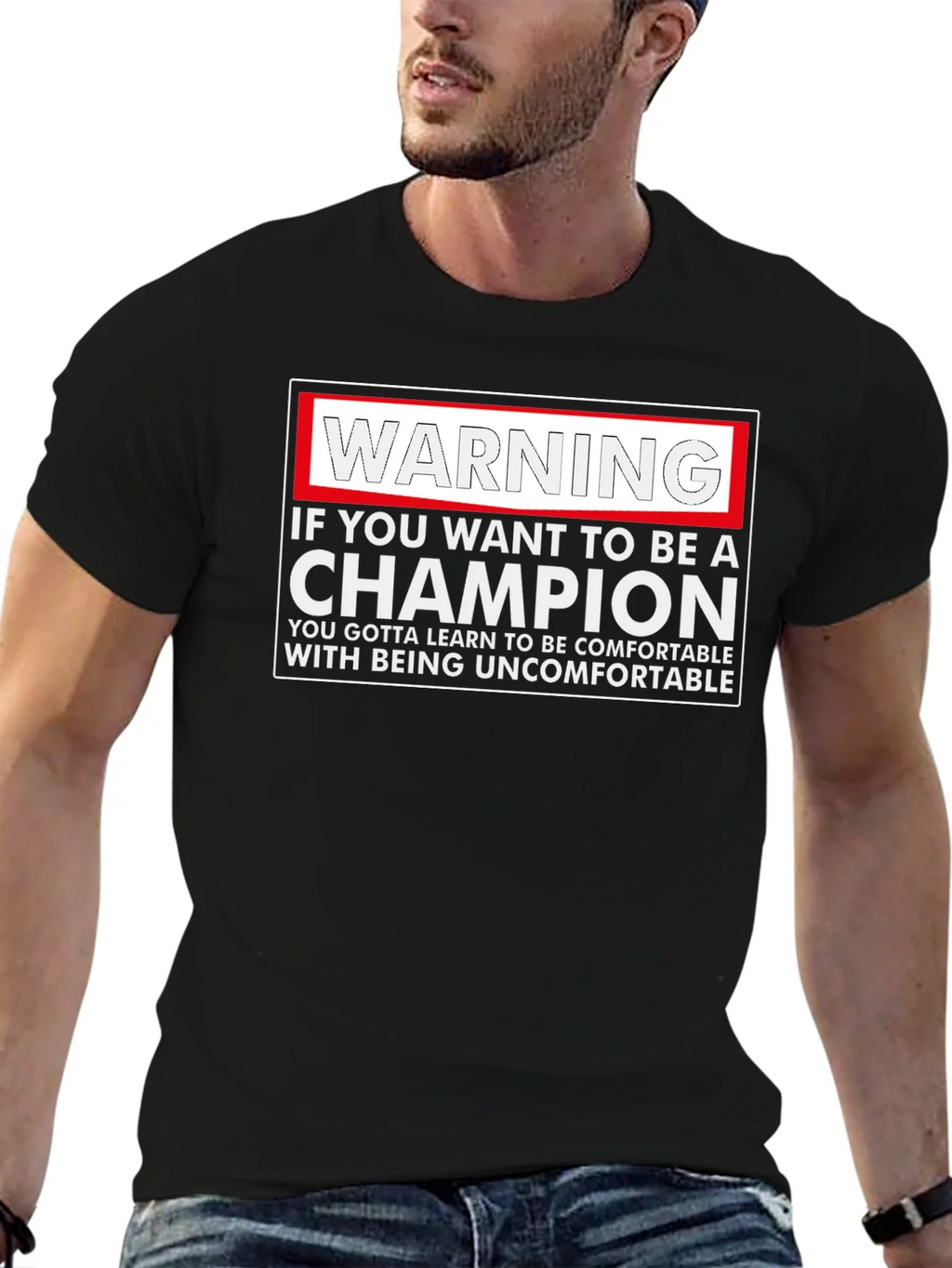Warning Champion T-Shirt: Motivational Comfort product image 6