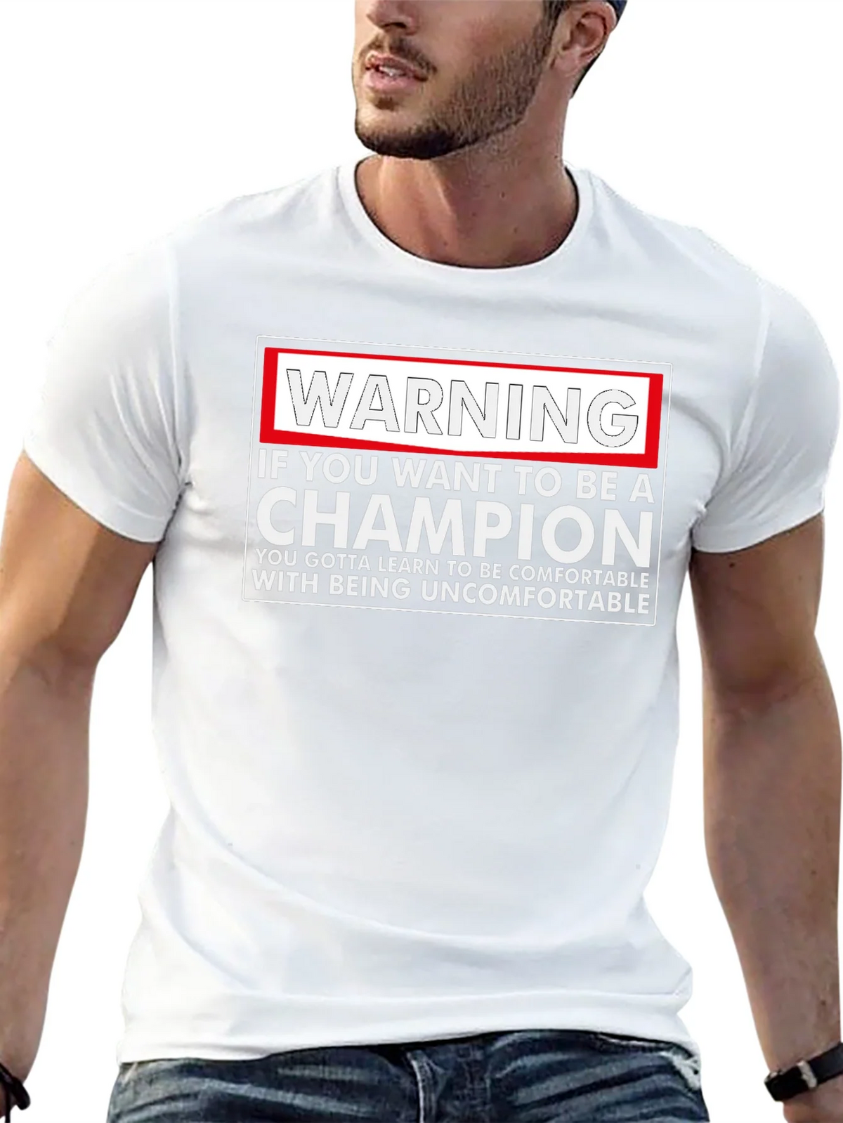 Warning Champion T-Shirt: Motivational Comfort product image 12
