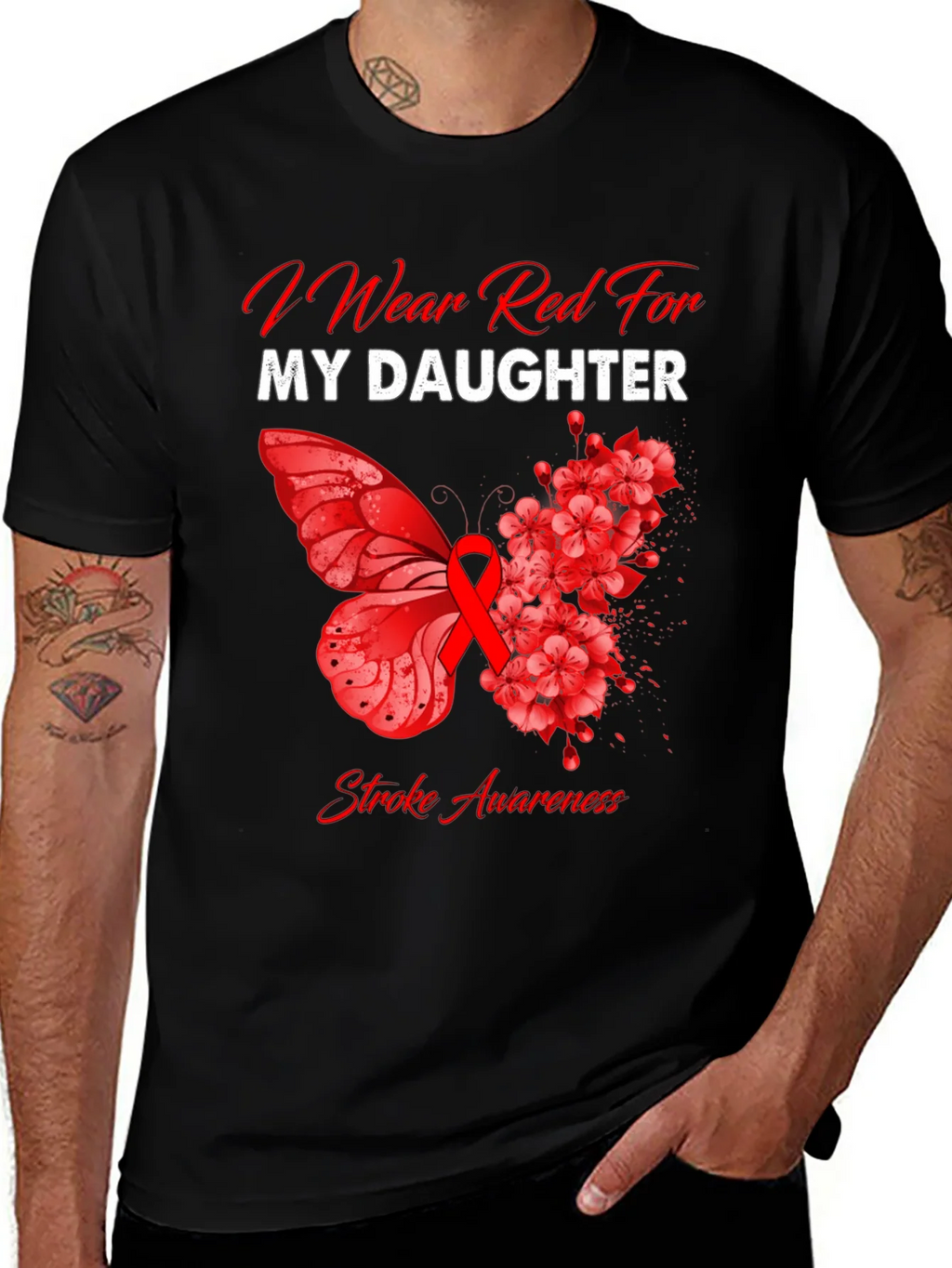Red Stroke Awareness T-Shirt - I Wear For My Daughter product image 1