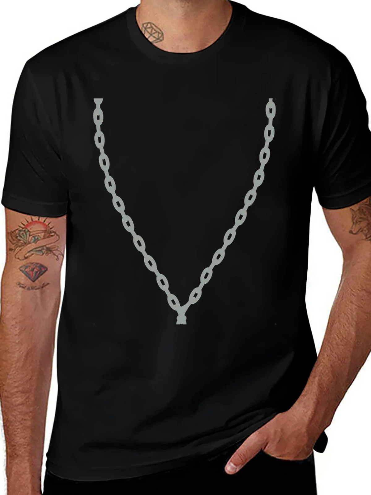 Chain Print Black T-Shirt product image 1