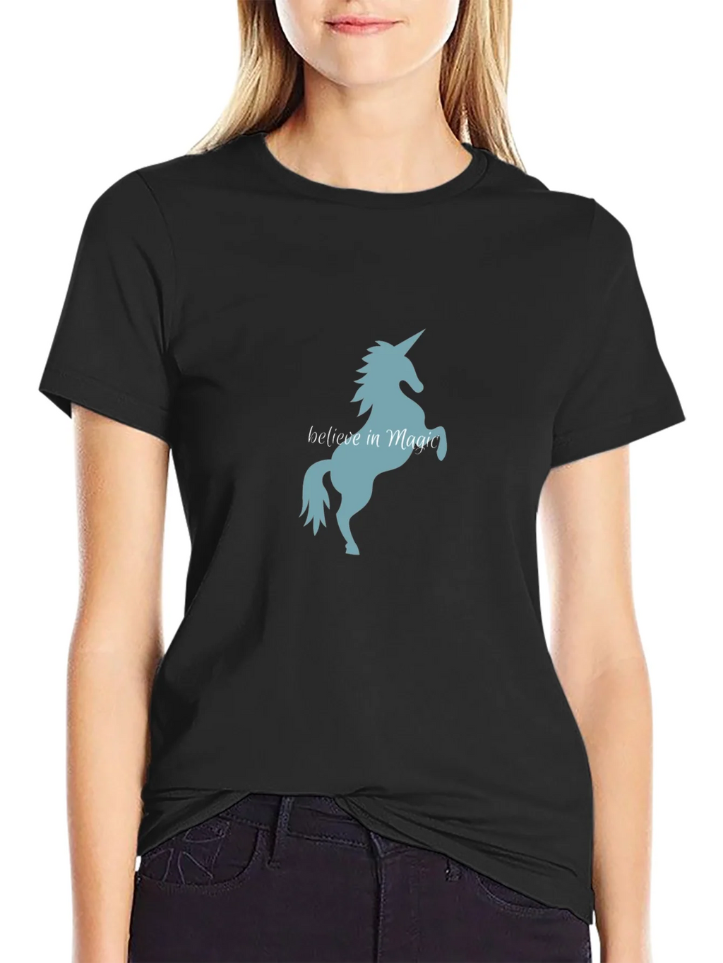 Believe in Magic Unicorn T-Shirt - Black Tee product image 2