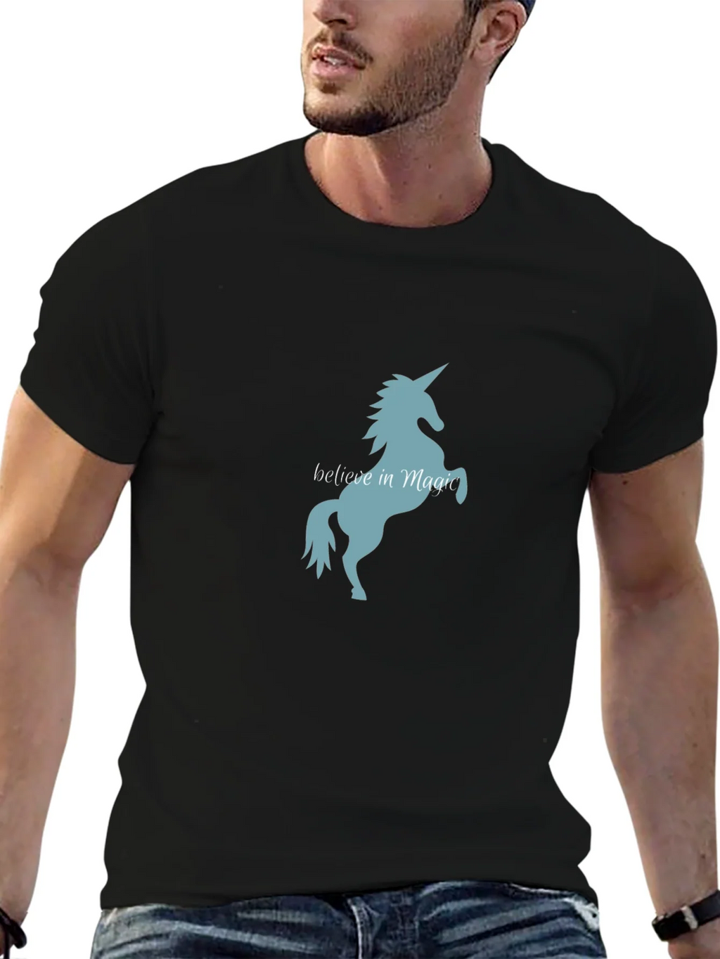Believe in Magic Unicorn T-Shirt - Black Tee product image 6