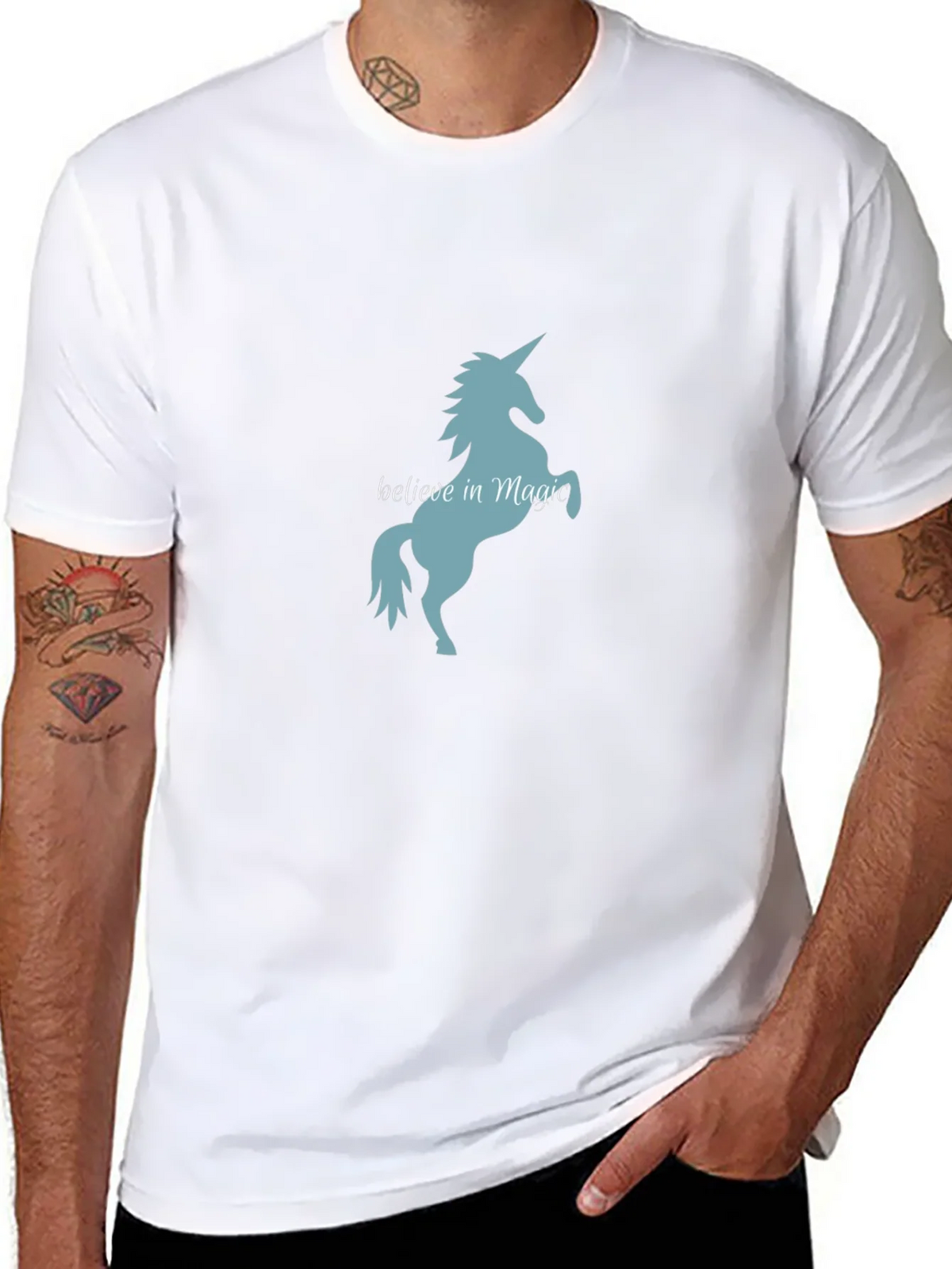 Believe in Magic Unicorn T-Shirt - Black Tee product image 7