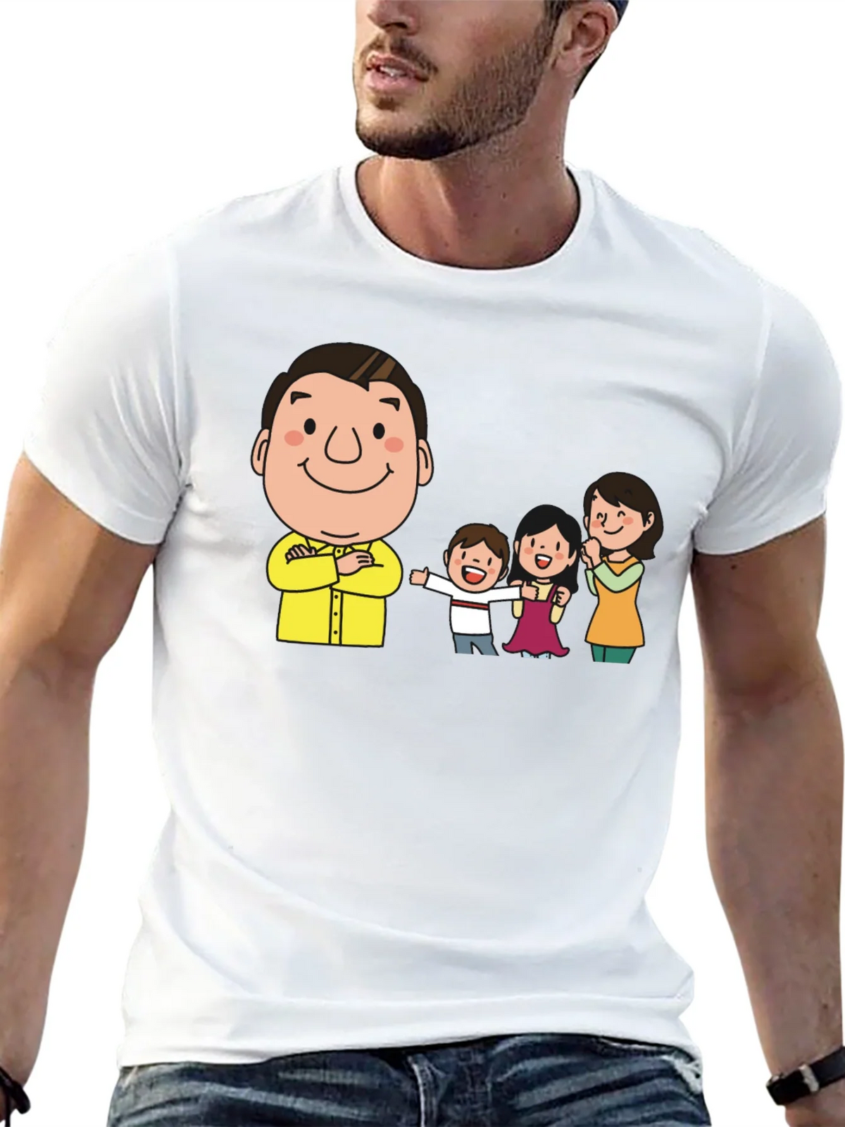 Cartoon Family Black T-Shirt product image 12