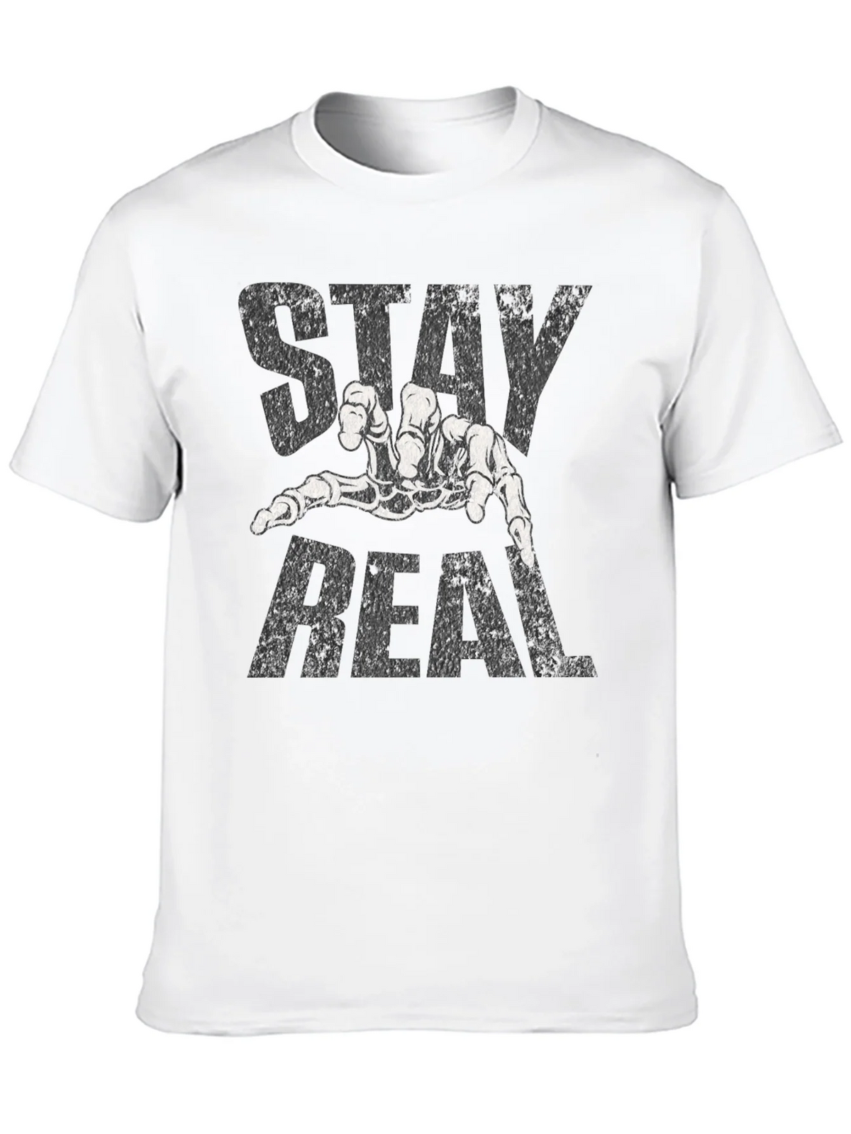 Stay Real Skeleton Hand Black T-Shirt product image 7