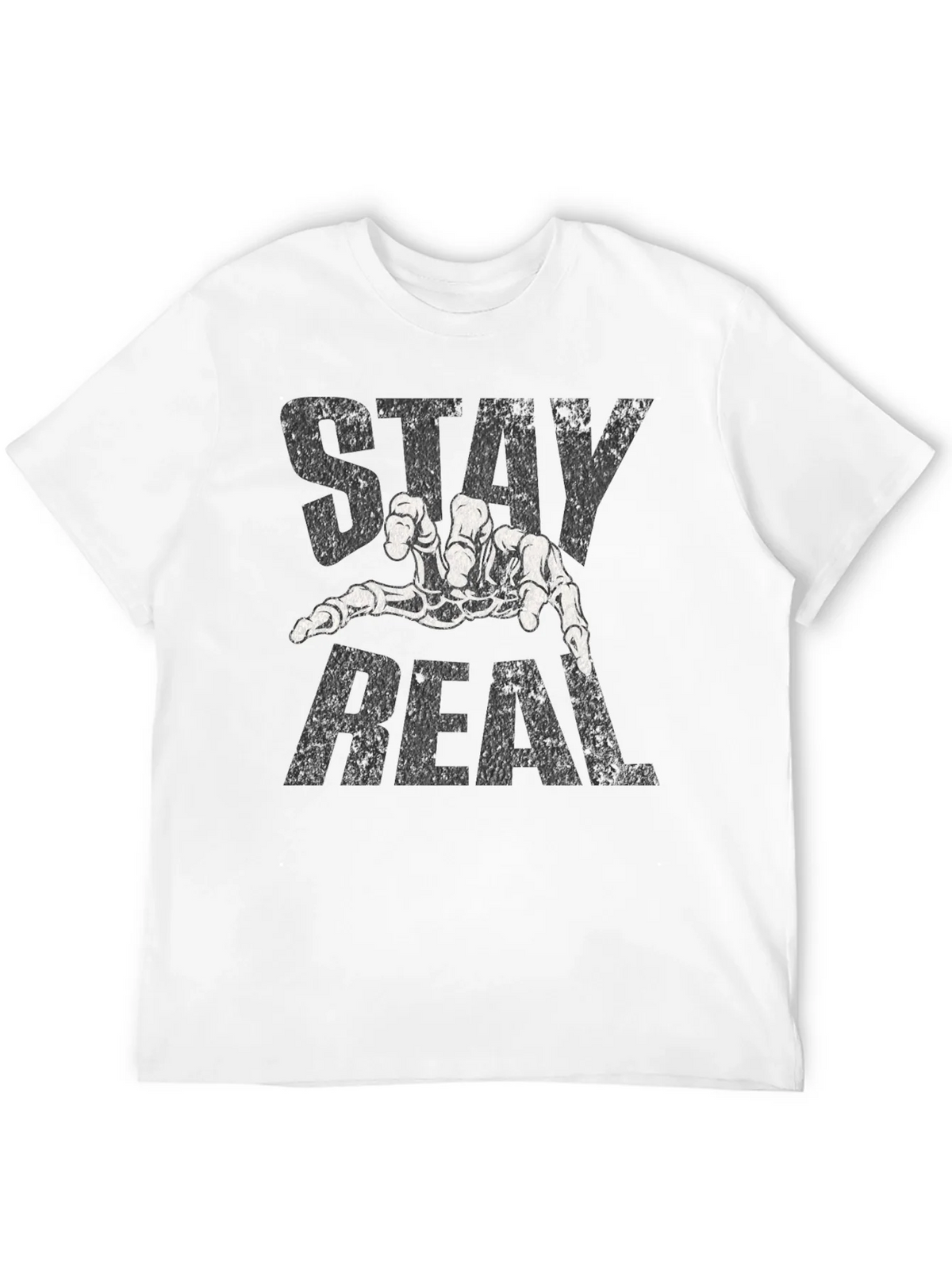 Stay Real Skeleton Hand Black T-Shirt product image 9