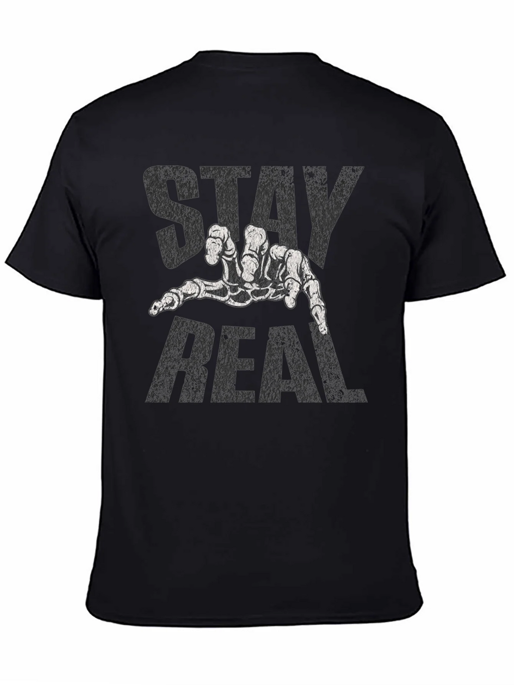 Stay Real Skeleton Hand Black T-Shirt product image 4
