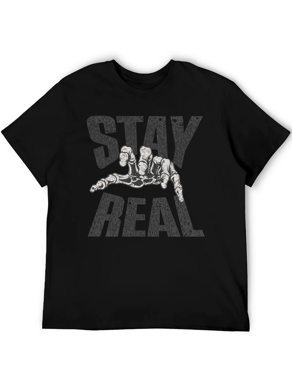 Stay Real Skeleton Hand Black T-Shirt product image 5