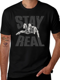 Stay Real Skeleton Hand Black T-Shirt product image 1