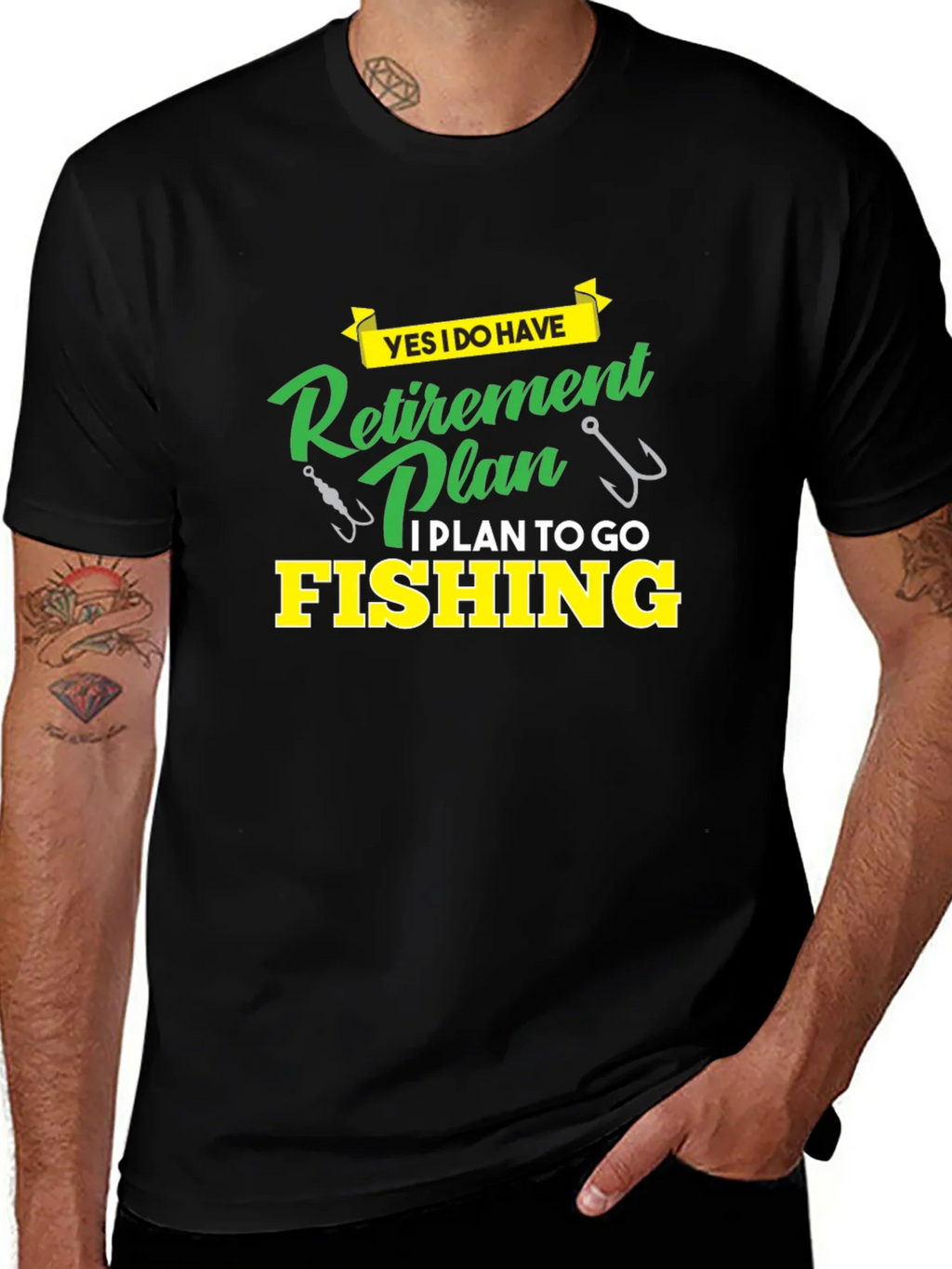 Retirement Plan Fishing T-Shirt - Black product image 1