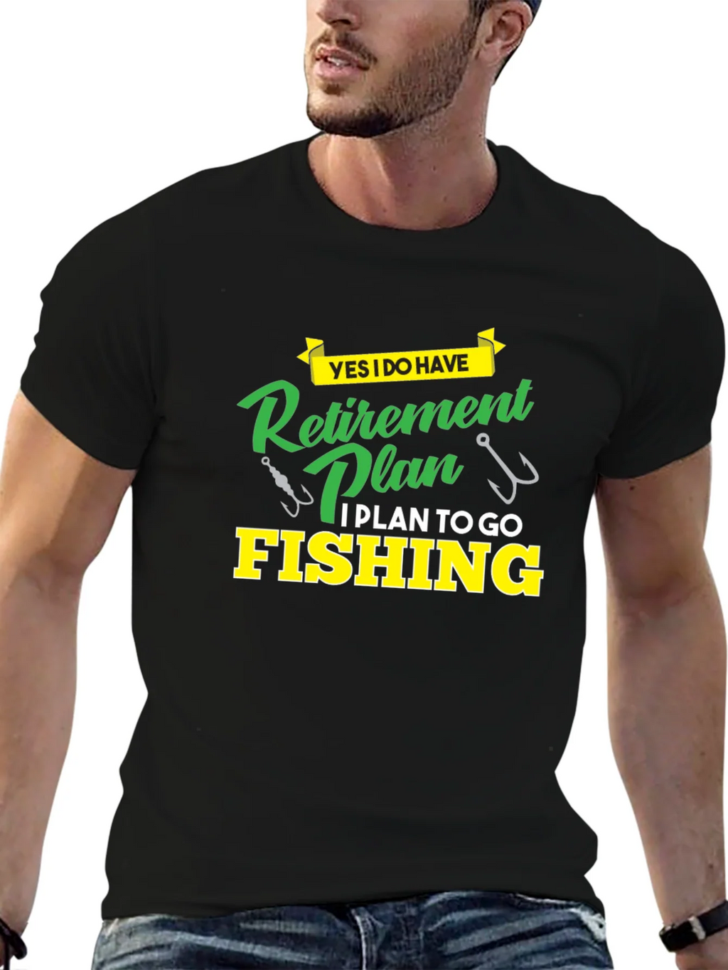 Retirement Plan Fishing T-Shirt - Black product image 6