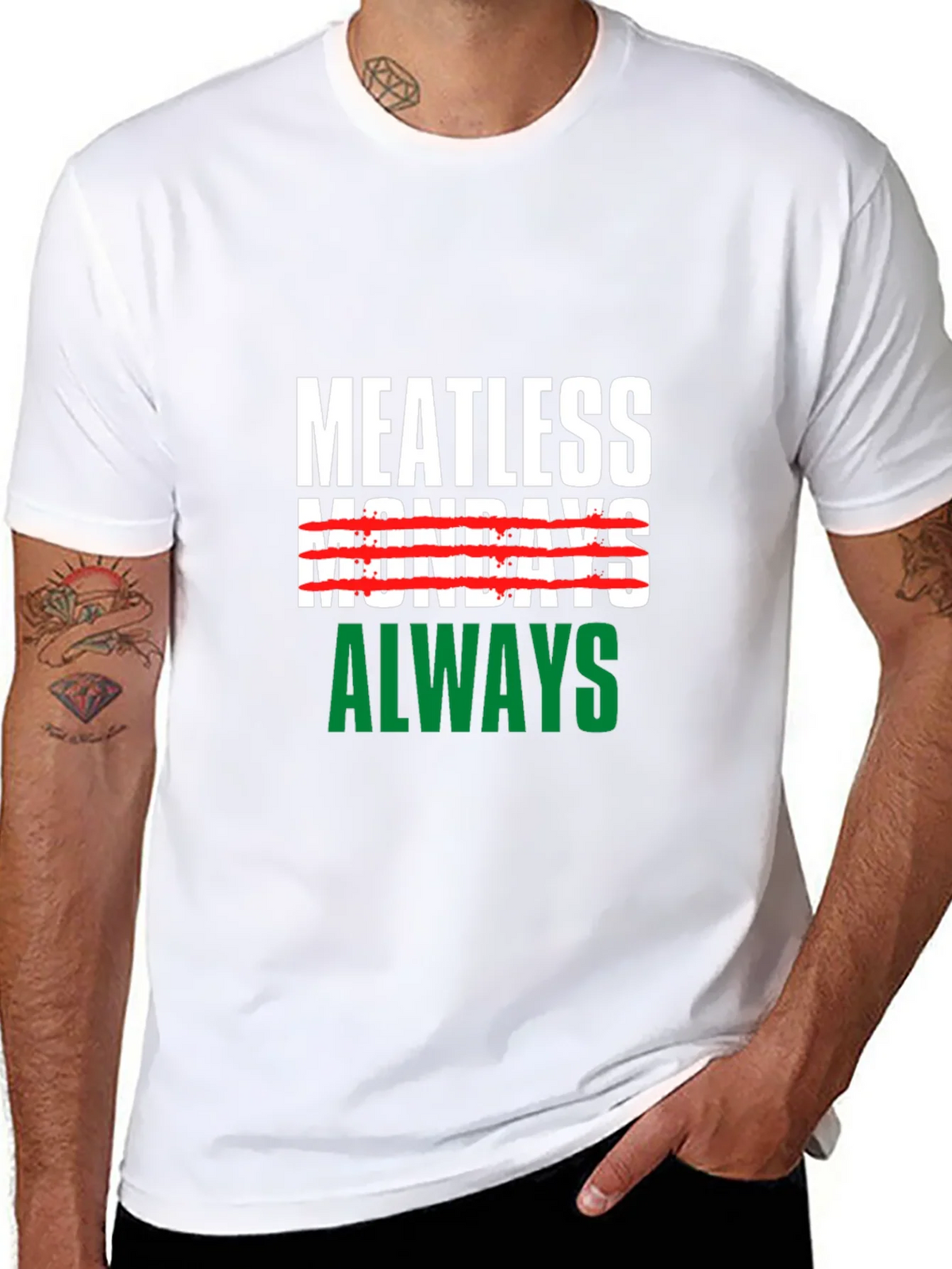 Meatless Mondays Always Black T-Shirt product image 7
