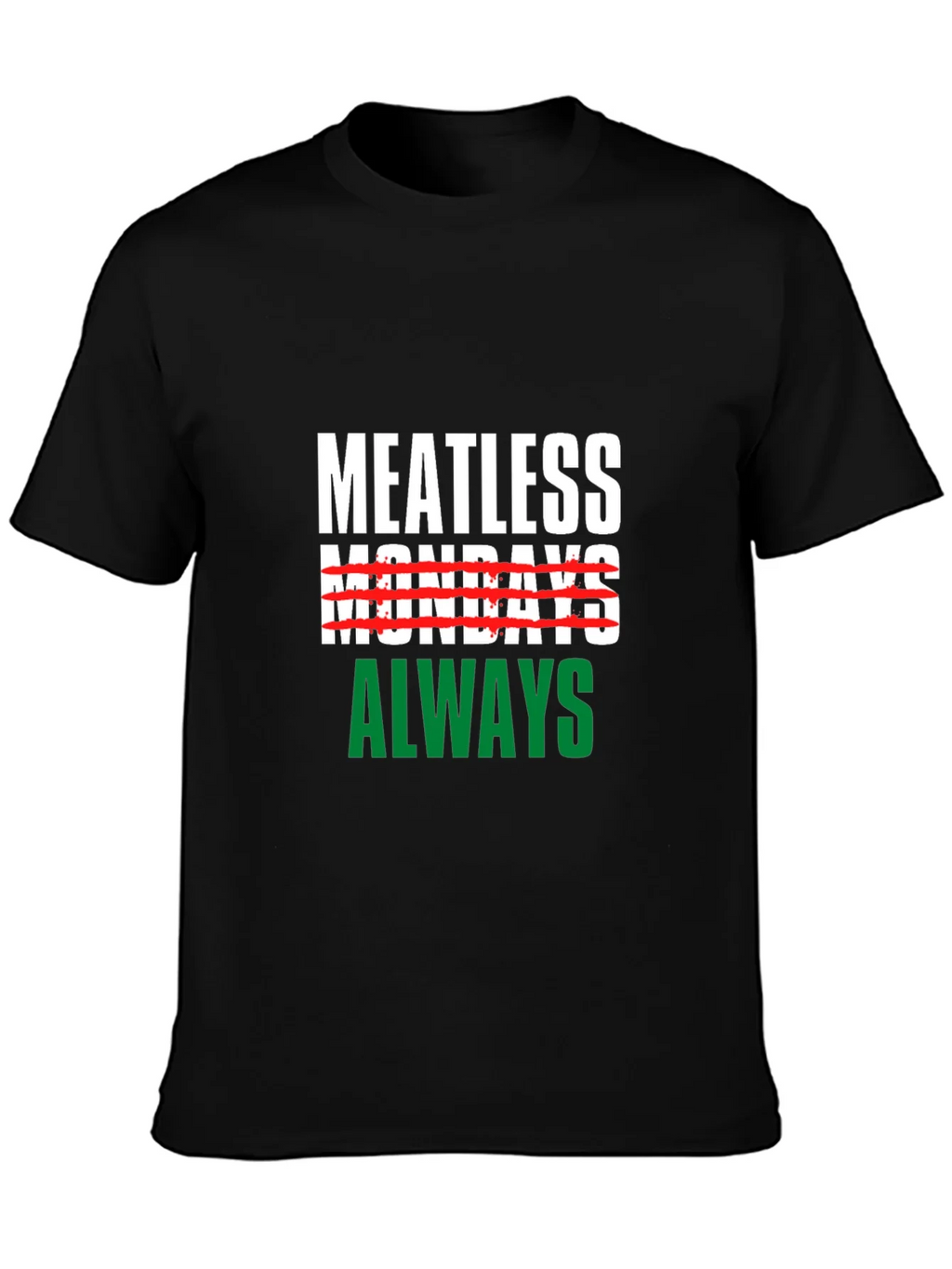 Meatless Mondays Always Black T-Shirt product image 3