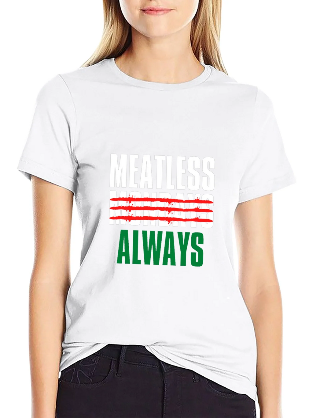 Meatless Mondays Always Black T-Shirt product image 8