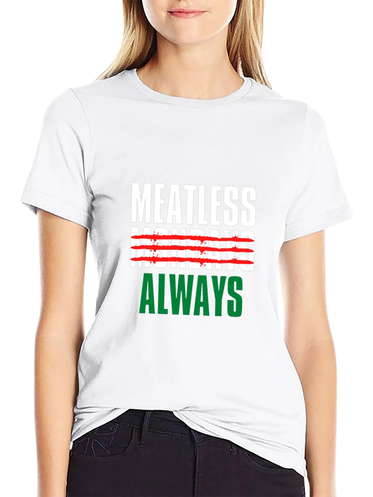 Meatless Mondays Always Black T-Shirt product image 8