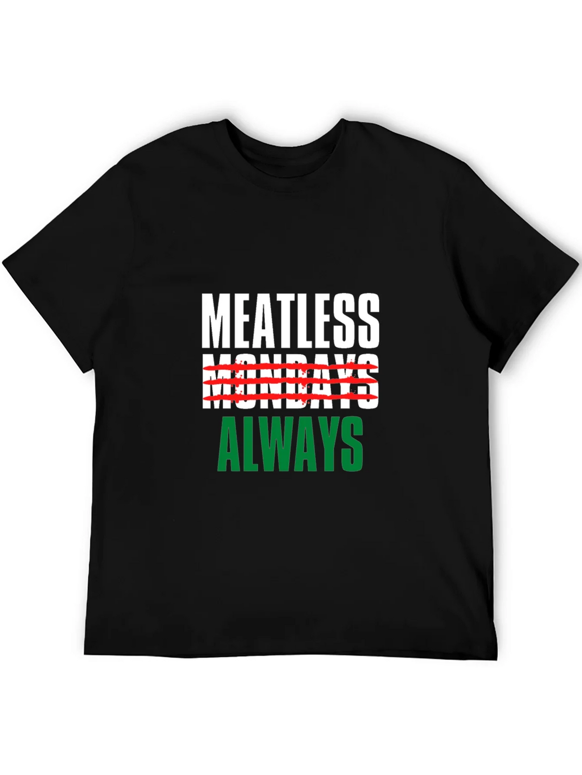 Meatless Mondays Always Black T-Shirt product image 5