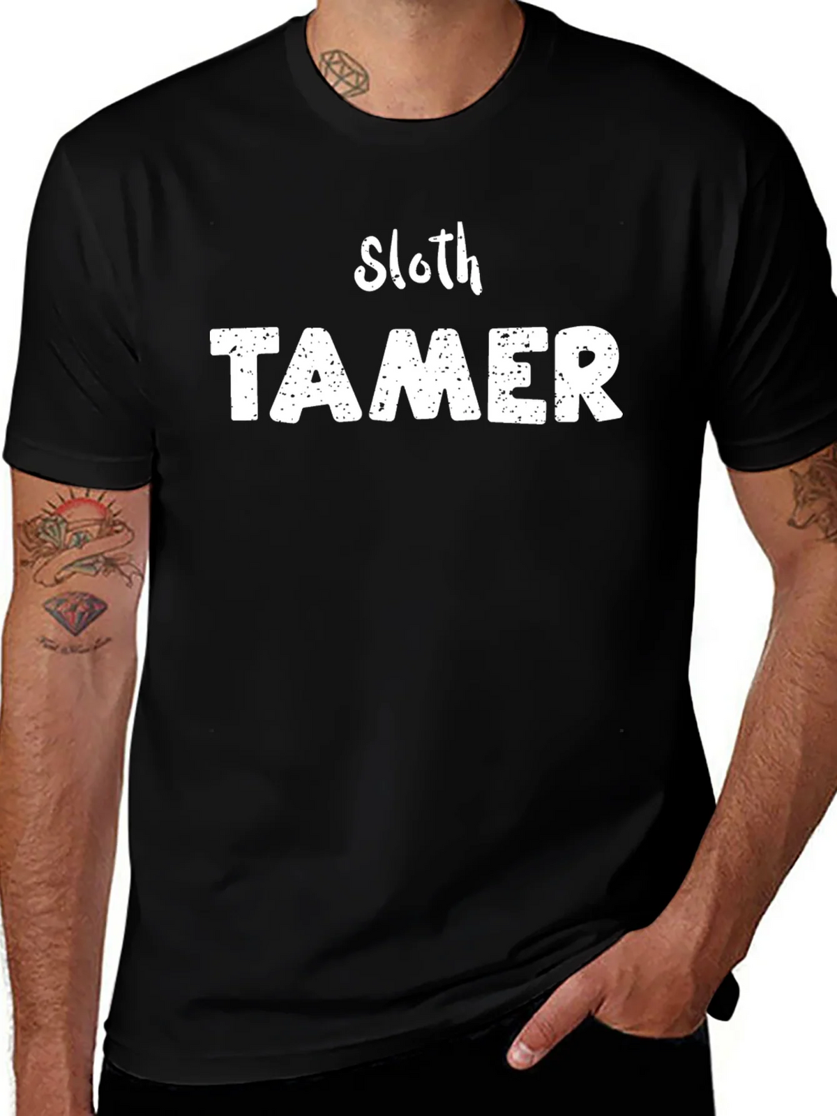 Sloth Tamer Graphic Tee - Black Cotton Blend product image 1