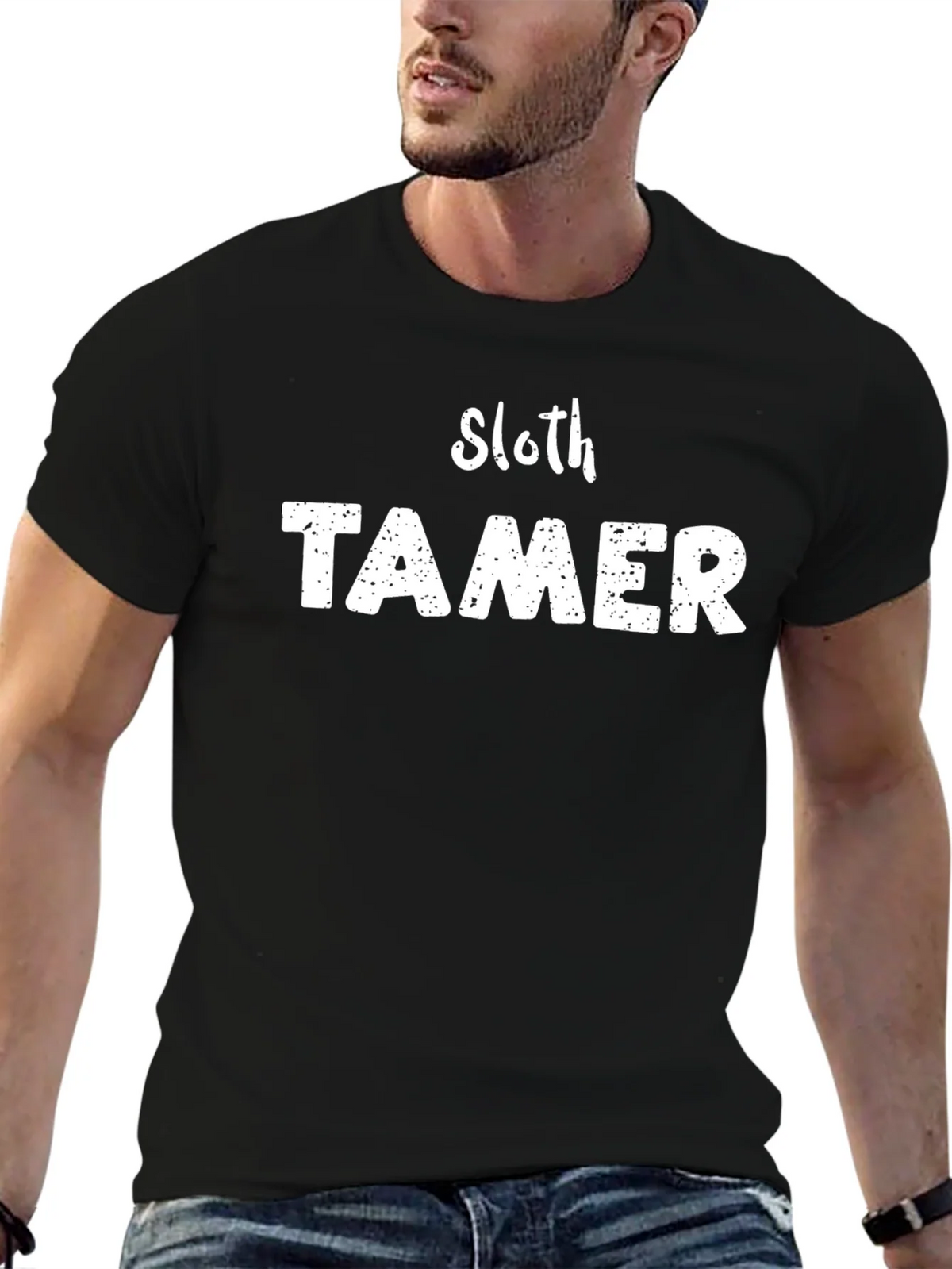 Sloth Tamer Graphic Tee - Black Cotton Blend product image 6