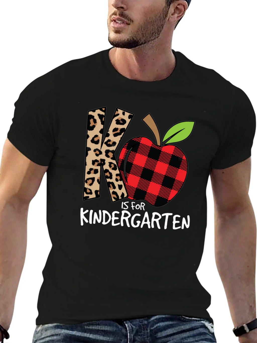 Kindergarten Teacher Leopard Apple T-Shirt product image 6