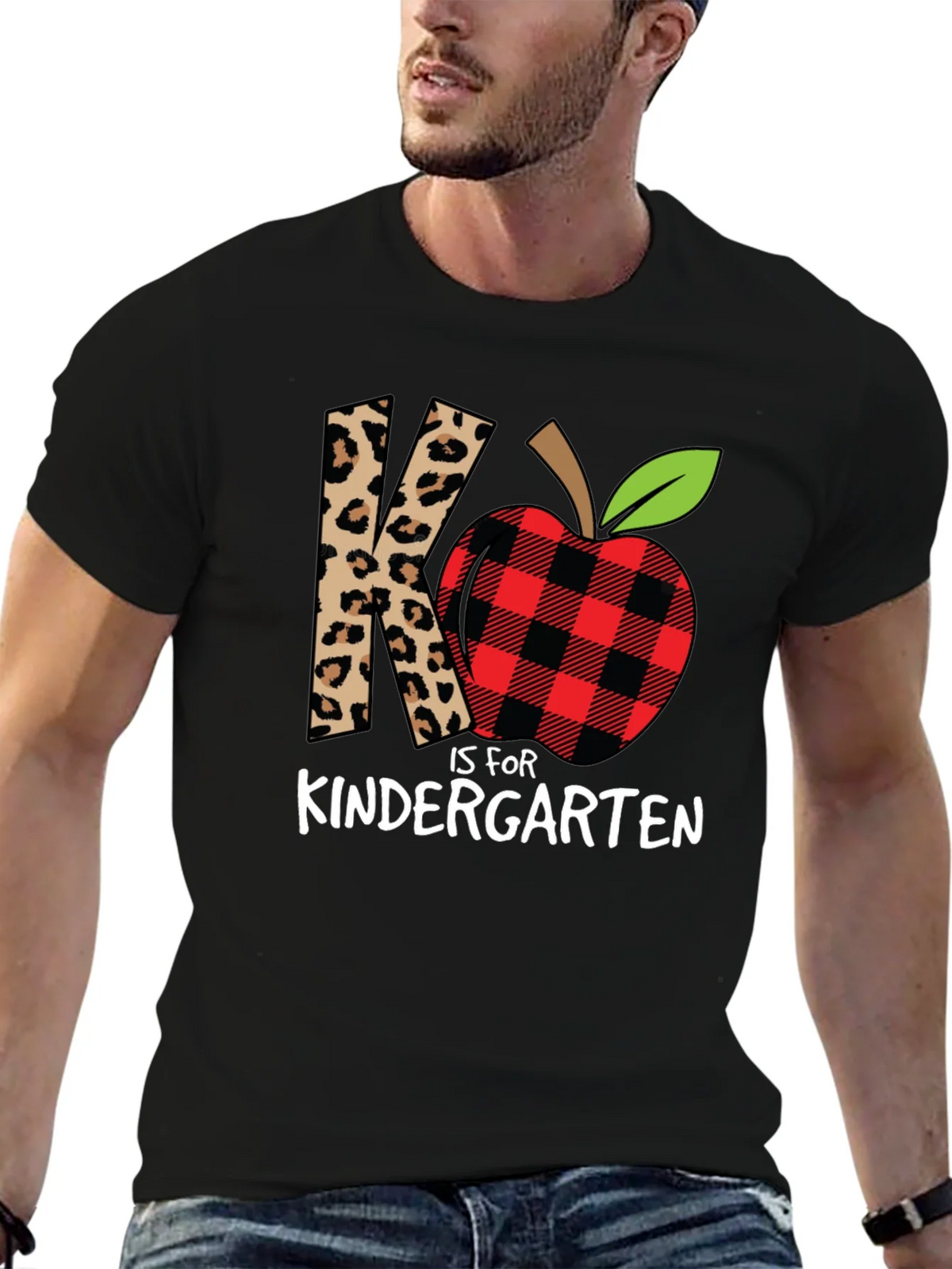 Kindergarten Teacher Leopard Apple T-Shirt product image 6
