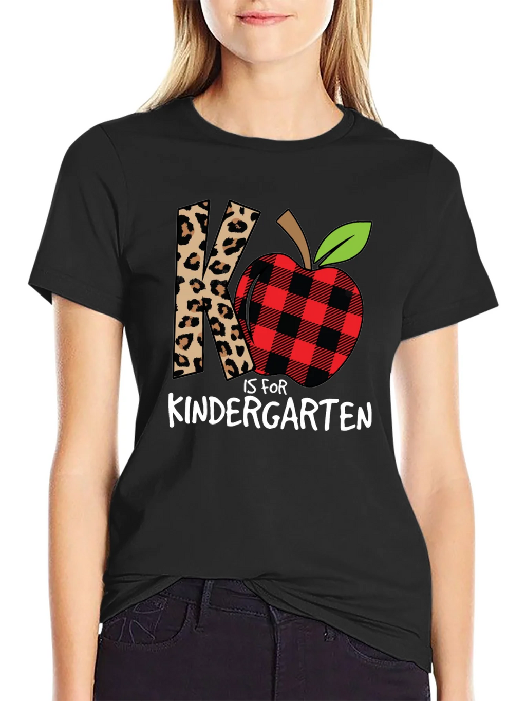 Kindergarten Teacher Leopard Apple T-Shirt product image 2