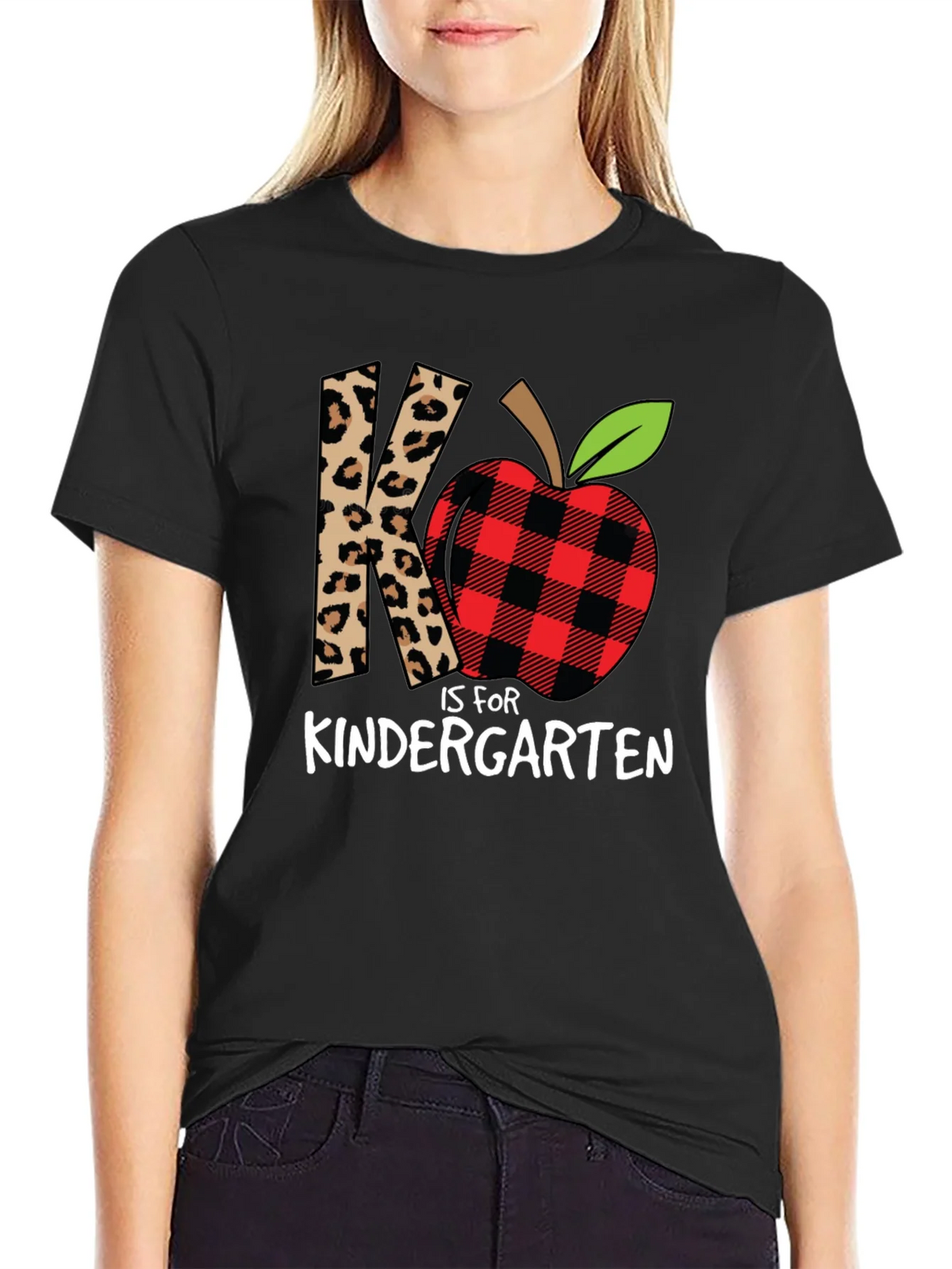 Kindergarten Teacher Leopard Apple T-Shirt product image 2